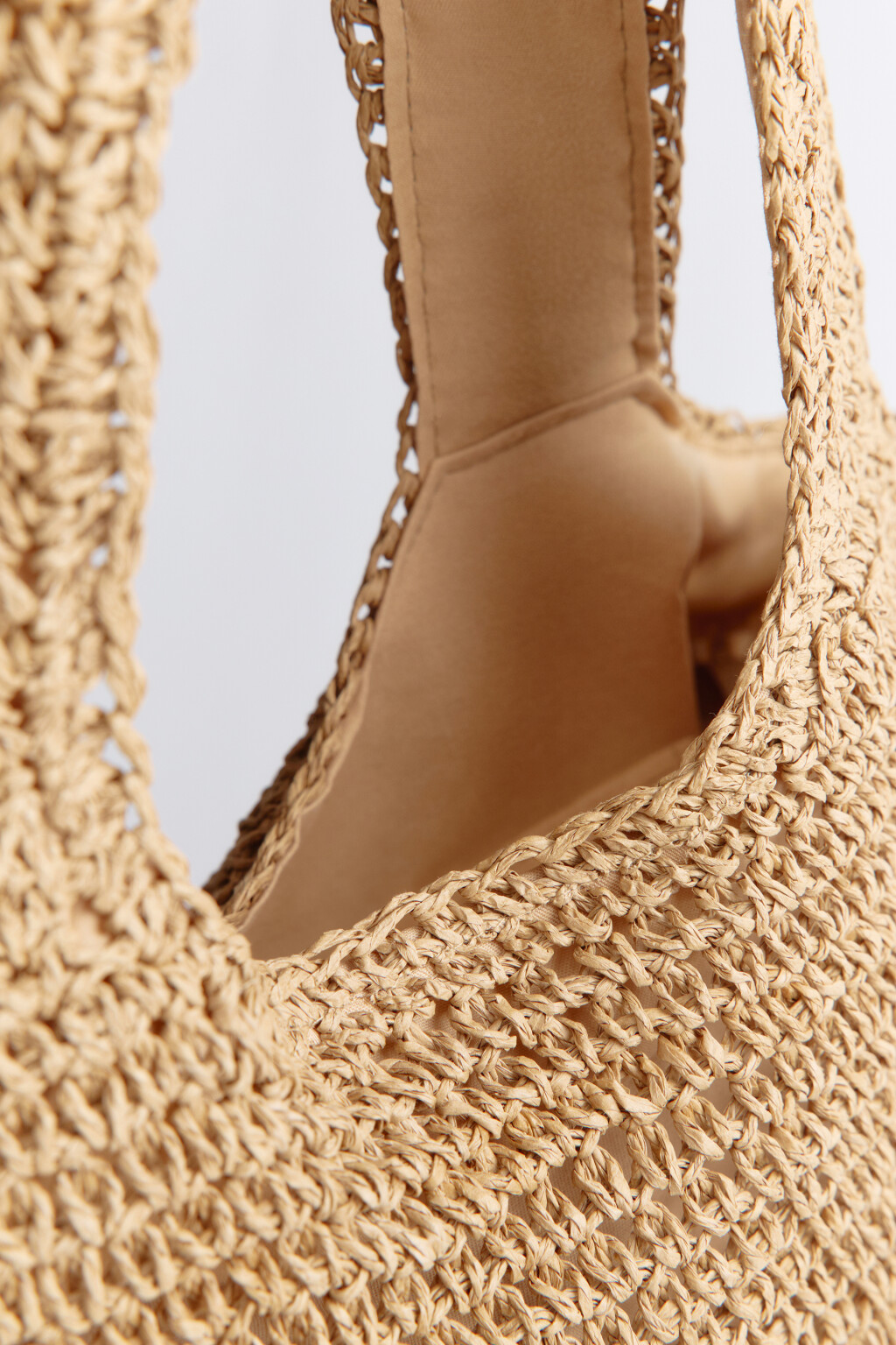 Сумка плетеная с ручками на плечо - цвет бежевый - 8