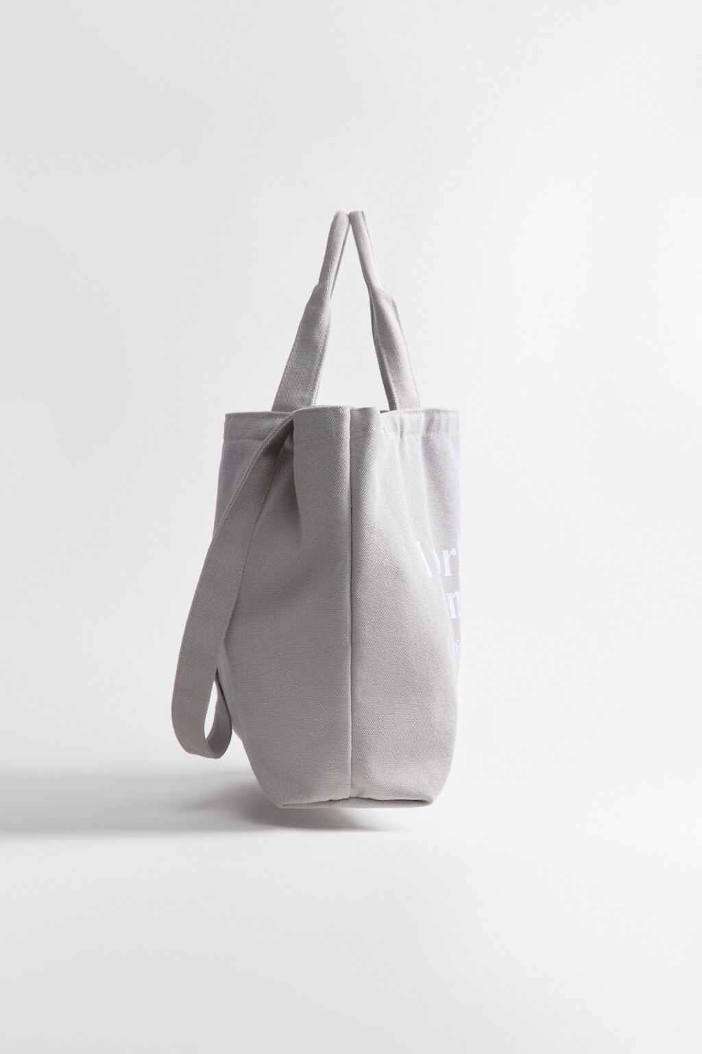 Сумка-шопер текстильная с принтом - цвет серый - 7