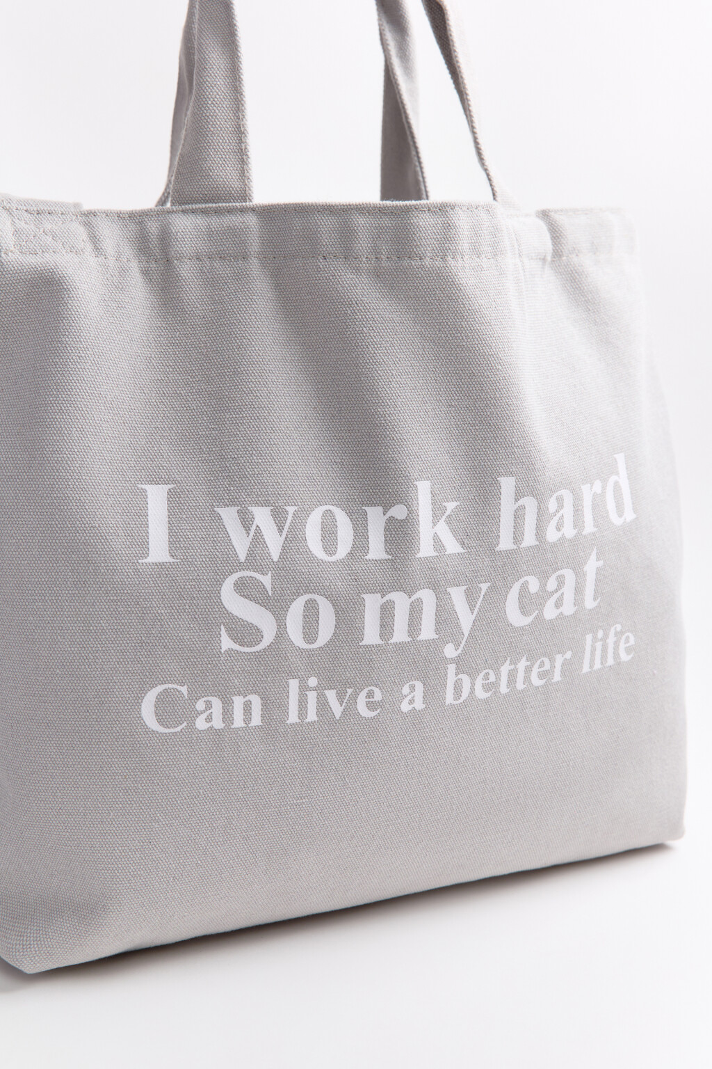 Сумка-шопер текстильная с принтом - цвет серый - 8