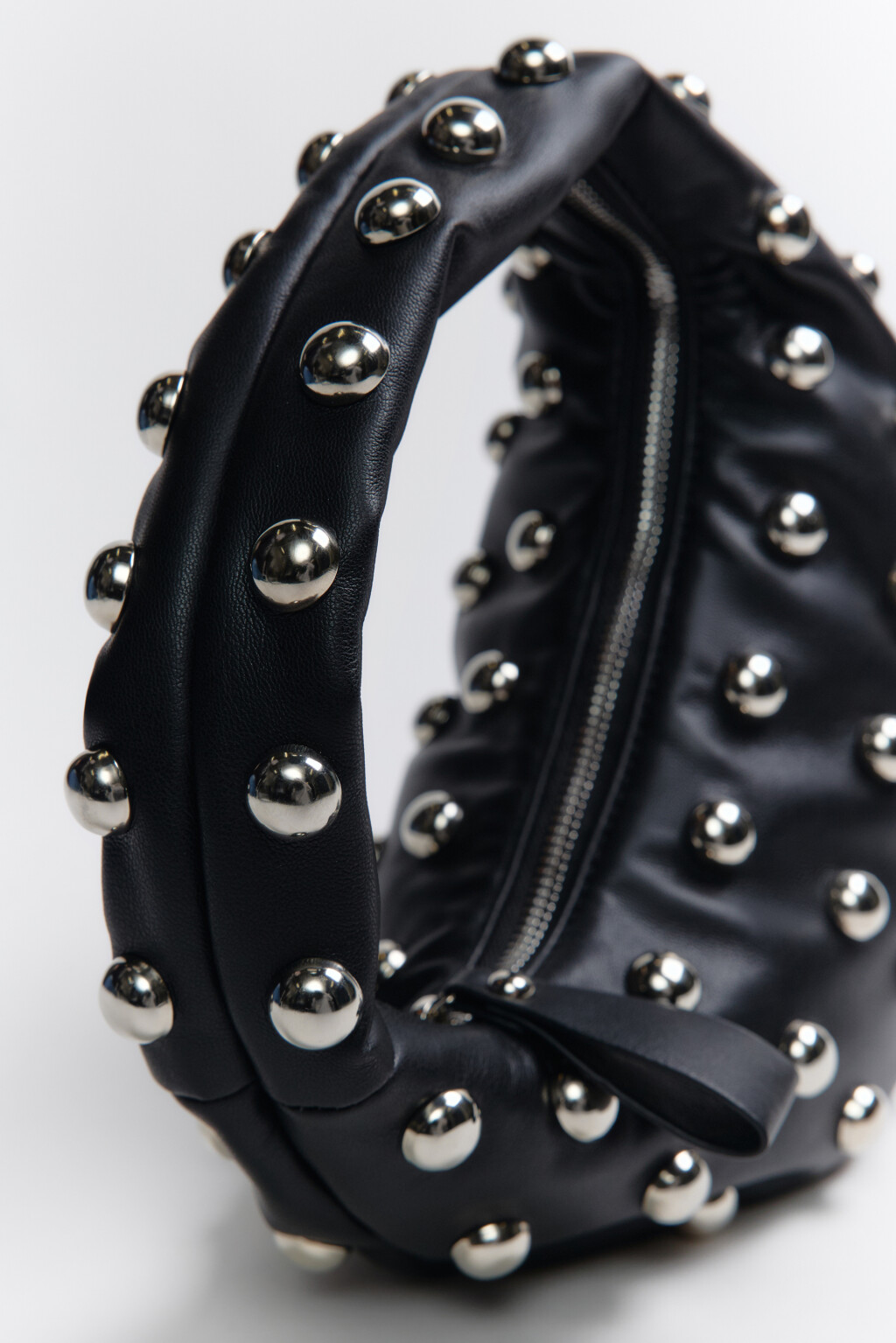 Сумка-багет с металлическим декором - цвет черный - 6