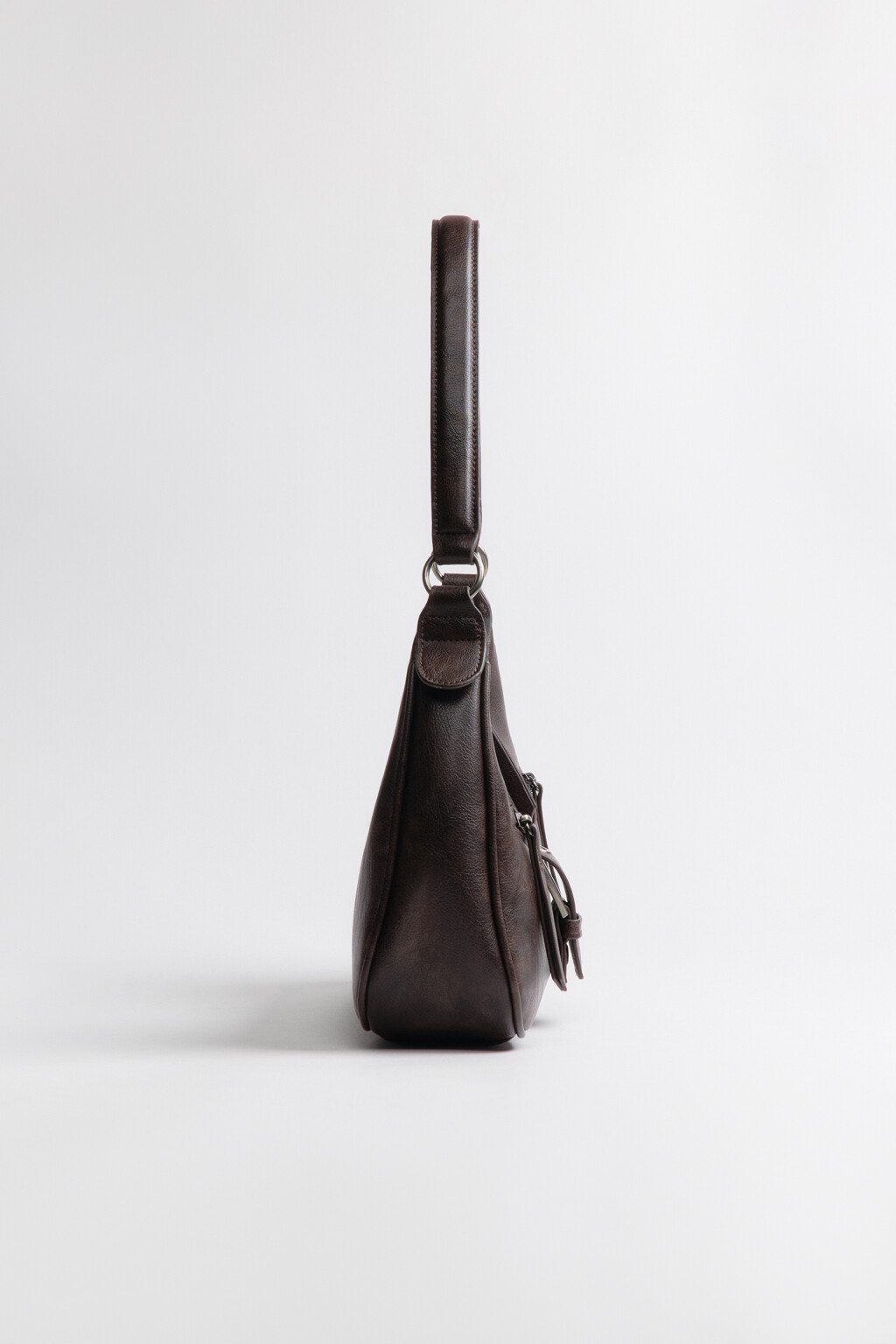 Сумка-багет с пряжкой - цвет коричневый - 6