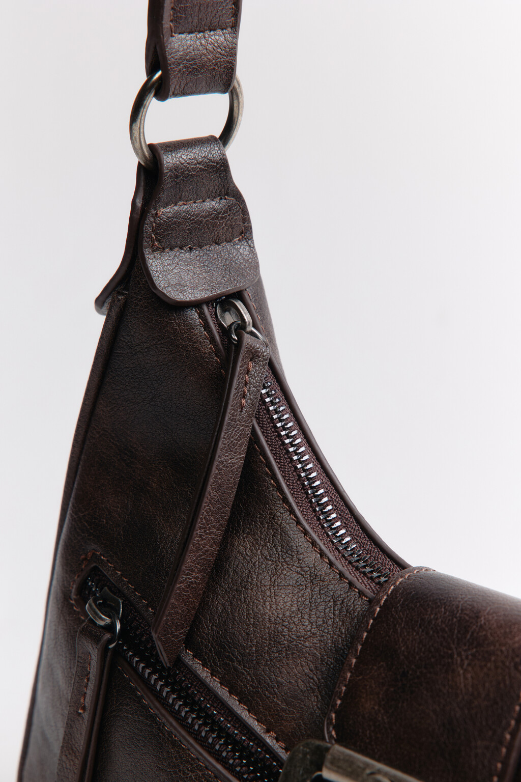 Сумка-багет с пряжкой - цвет коричневый - 8