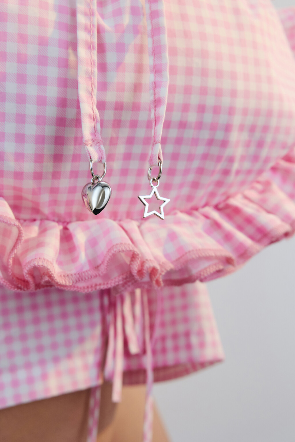 Сумка текстильная с оборками - цвет розовый - 8