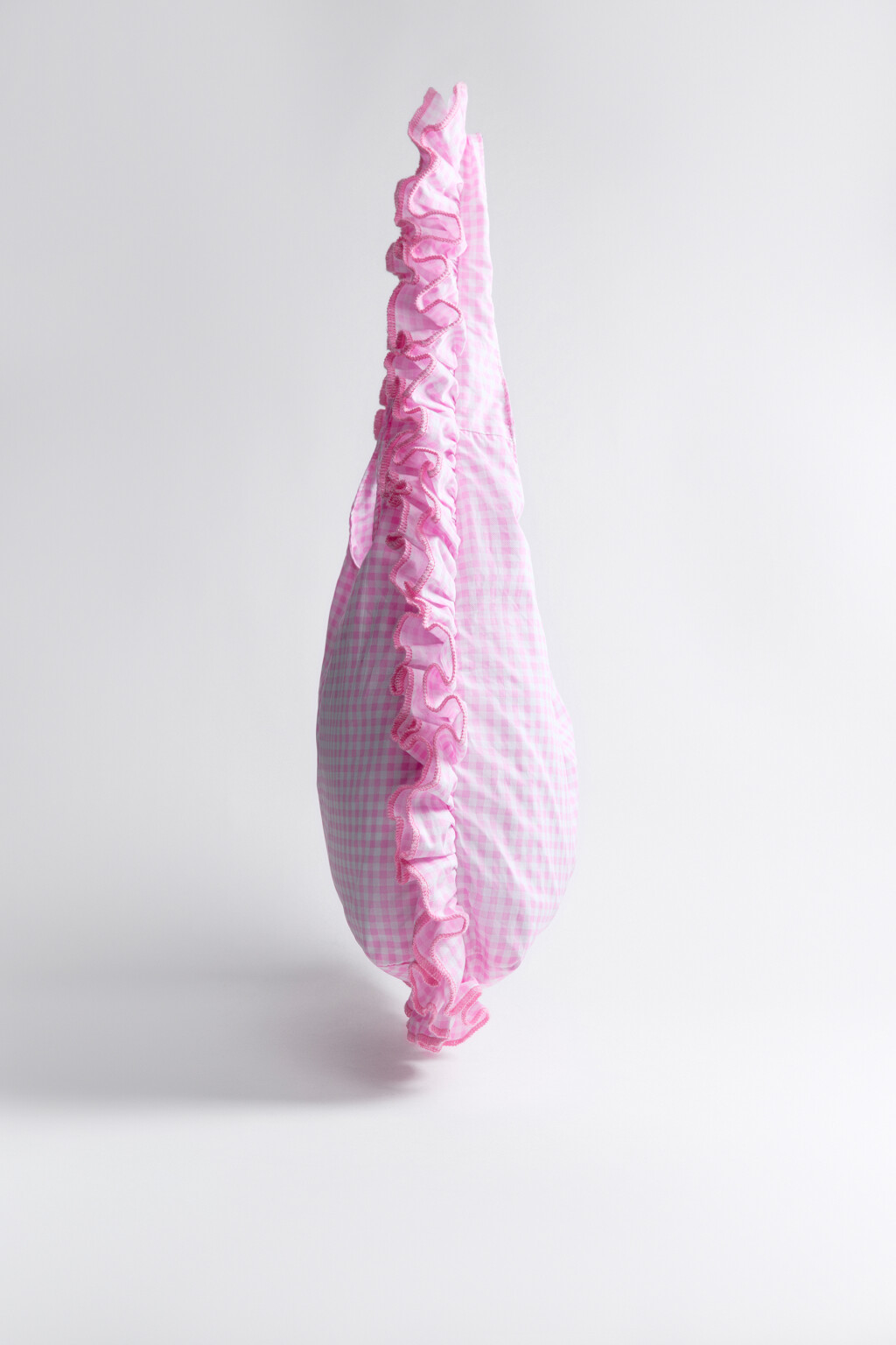 Сумка текстильная с оборками - цвет розовый - 5