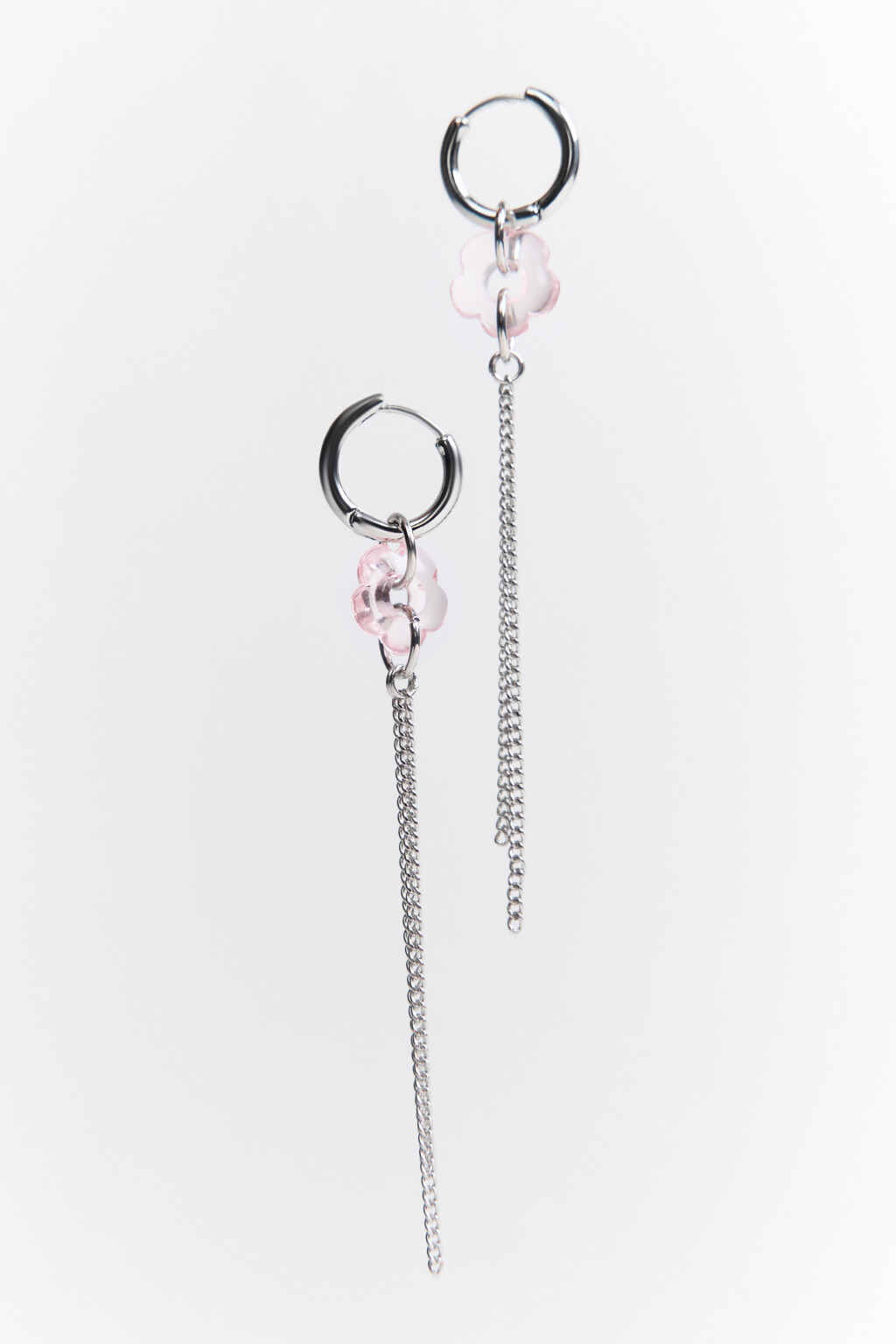 Серьги-конго с цветком и цепочкой - цвет мультиколор - 1