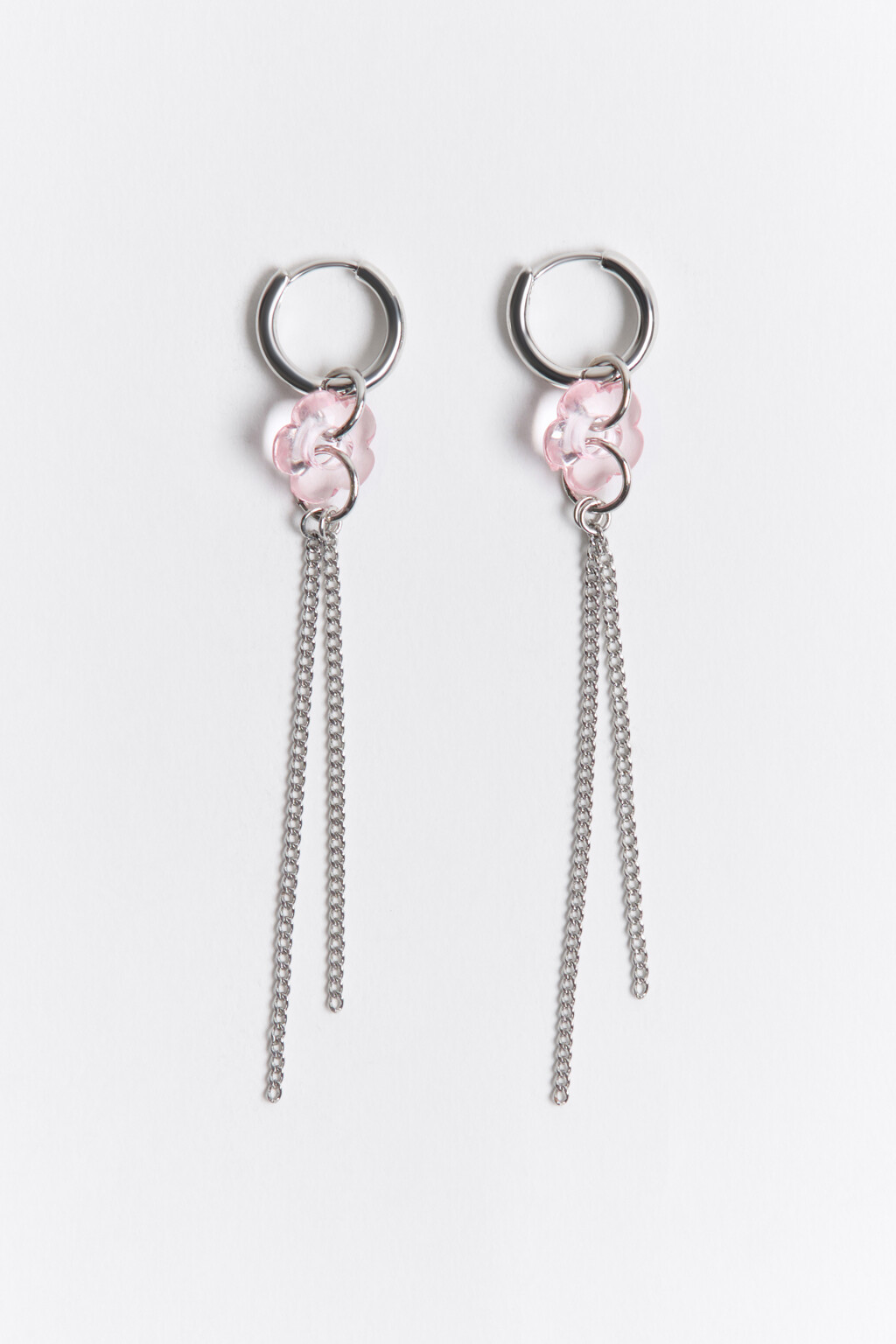 Серьги-конго с цветком и цепочкой - цвет мультиколор - 2