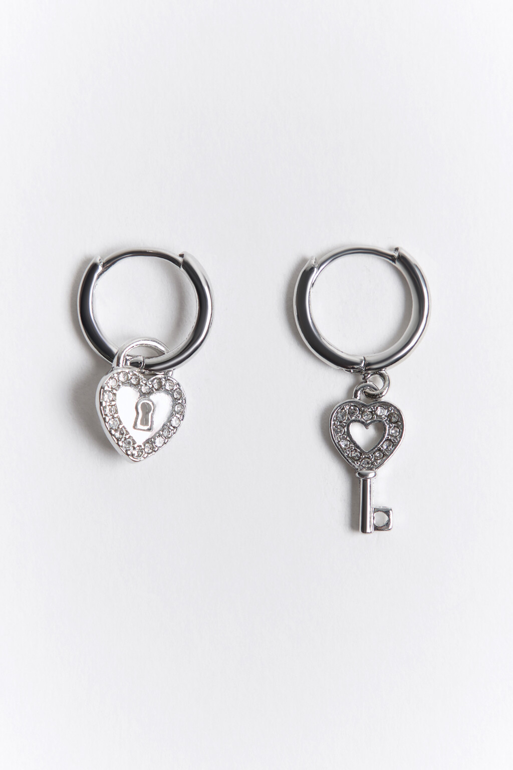 Серьги-конго с подвесками и стразами - цвет серый - 2