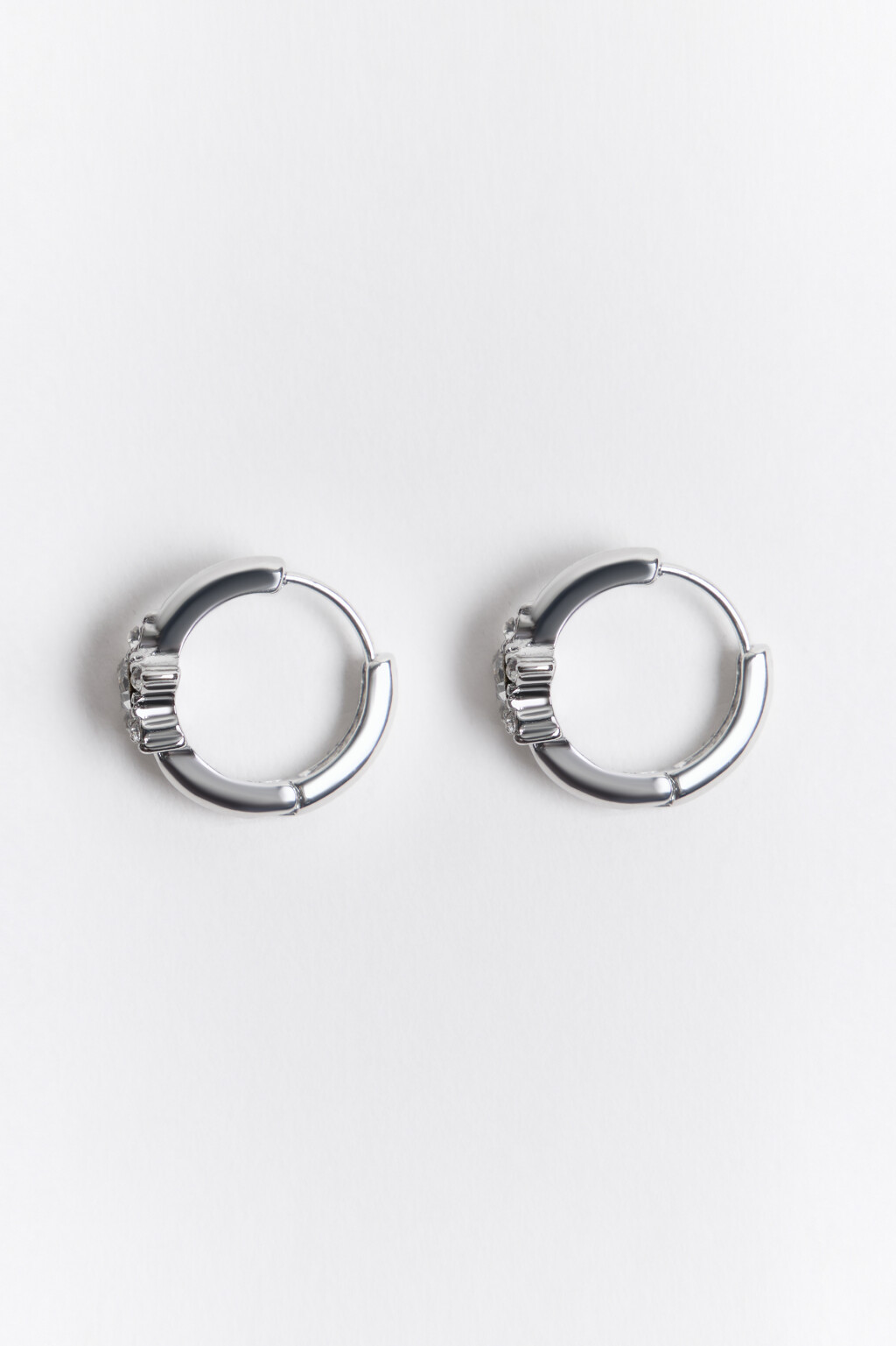 Серьги-кольца со звездой из страз - цвет серый - 4