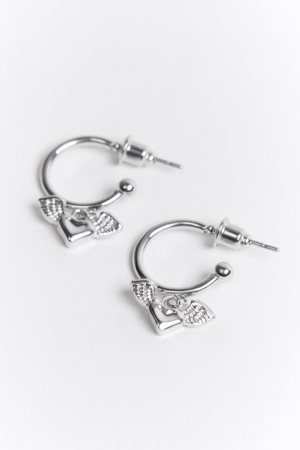 Серьги-гвоздики с подвесками - цвет серый - 2