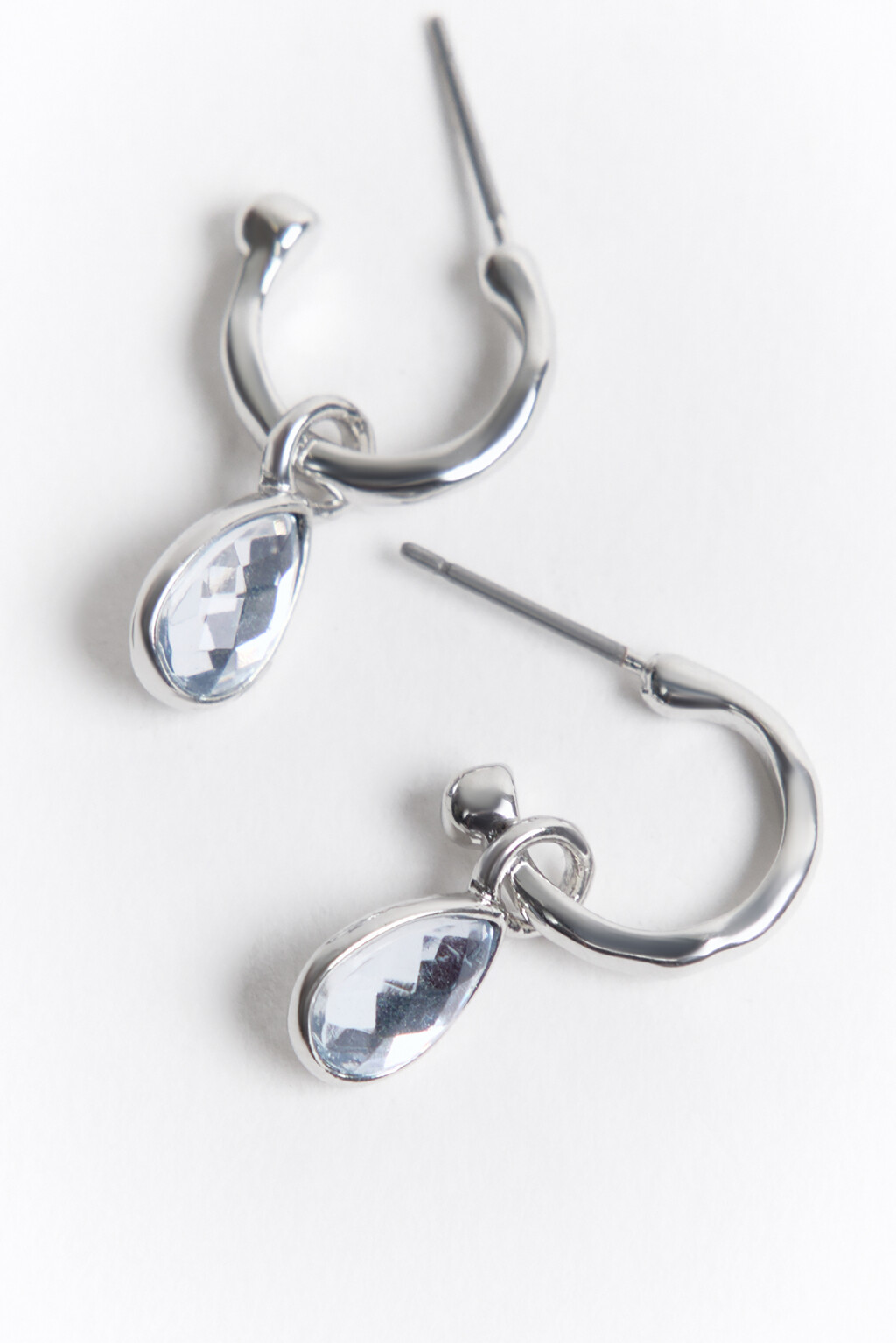 Серьги с подвесками и кристаллами - цвет серый - 2