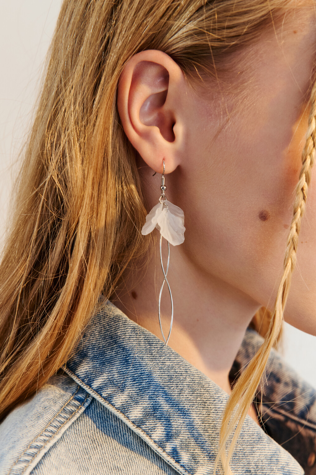 Серьги длинные с цветком - цвет мультиколор - 2