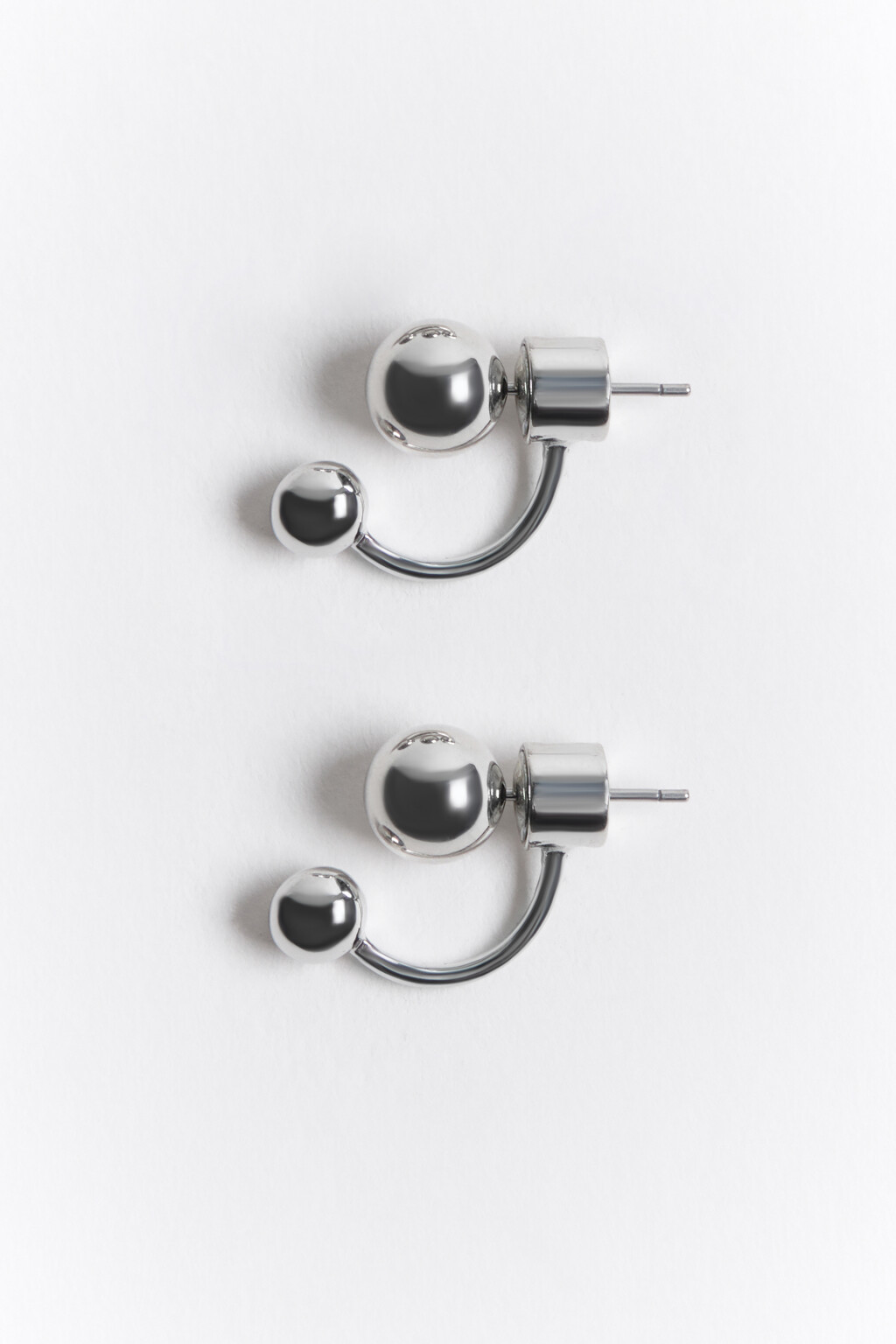 Серьги-гвоздики в виде пирсинга - цвет серый - 2