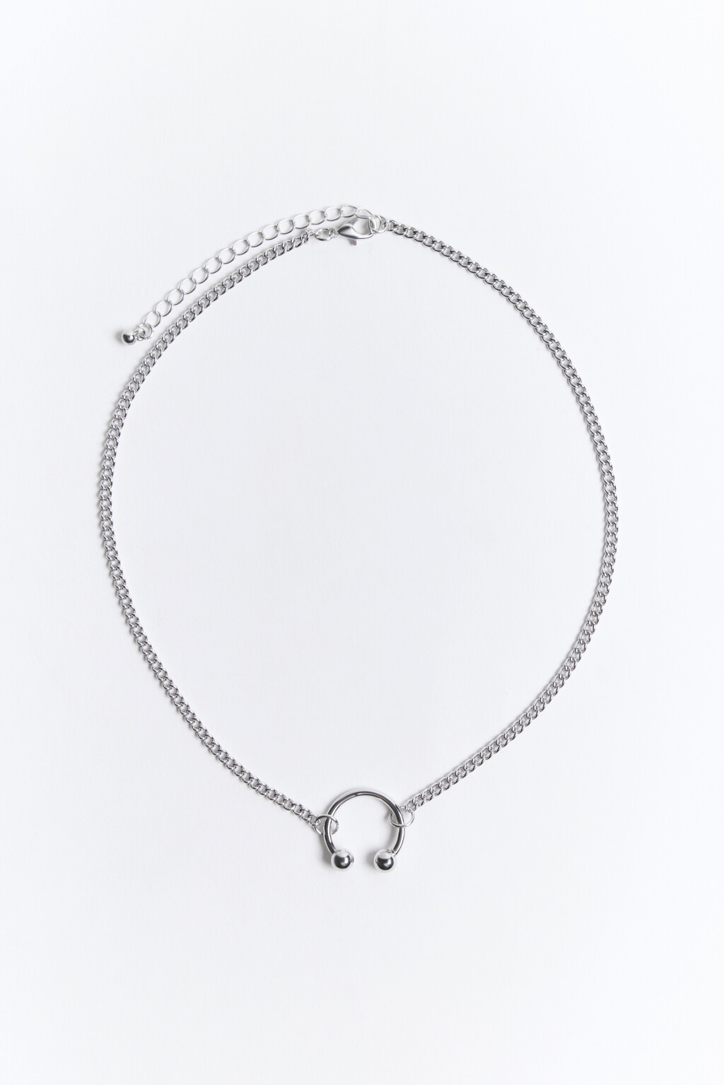 Цепочка серебристая с пирсингом - цвет серый - 1