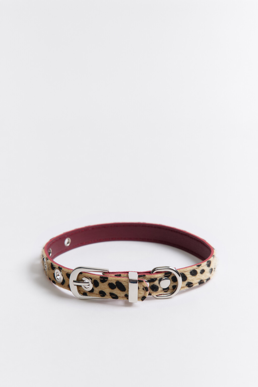 Колье-ремешок с леопардовым принтом - цвет серый - 3
