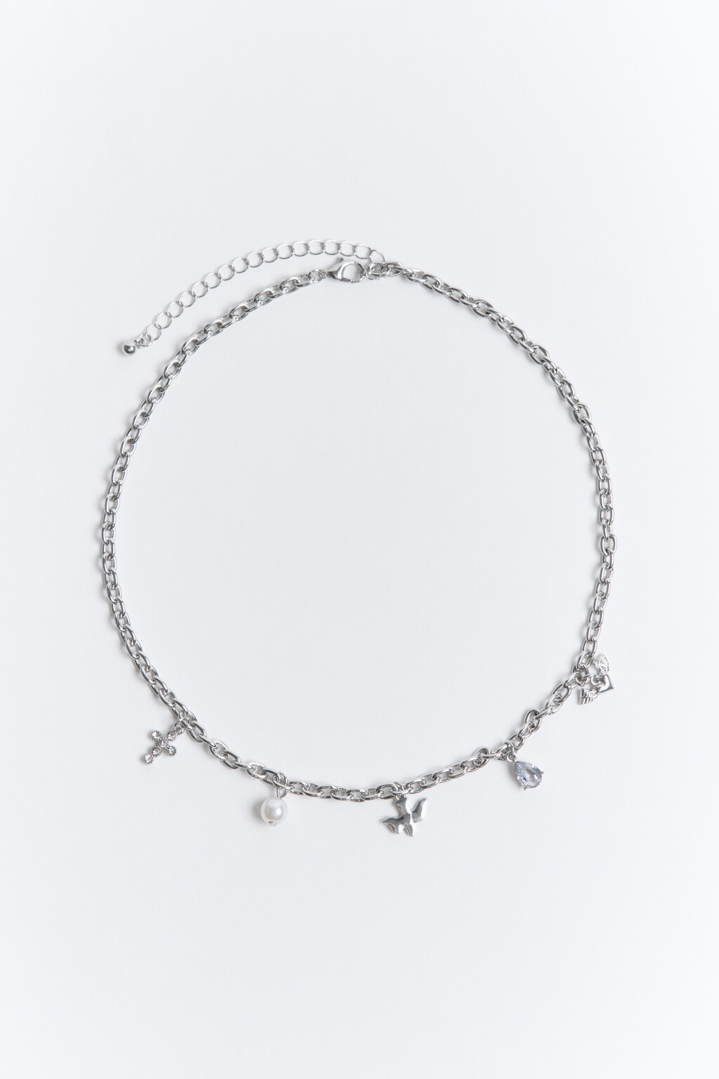 Цепочка с крупными звеньями и подвесками - цвет серый - 2