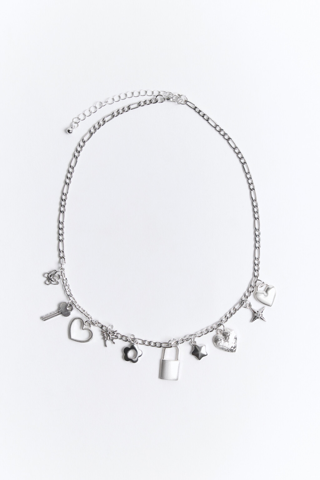 Цепочка на шею с россыпью подвесок - цвет серый - 1