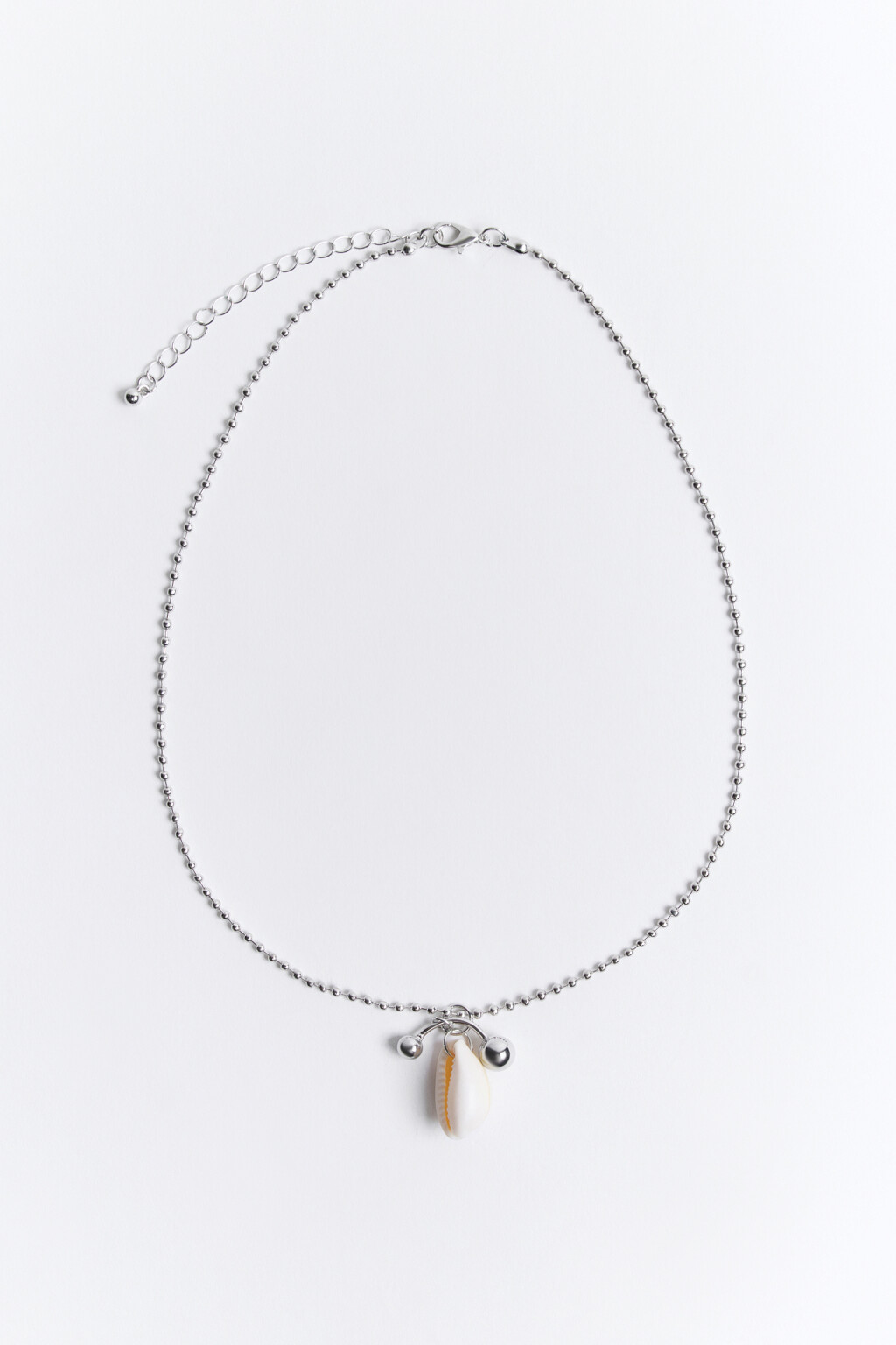 Цепочка на шею с ракушкой и пирсингом - цвет серый - 1