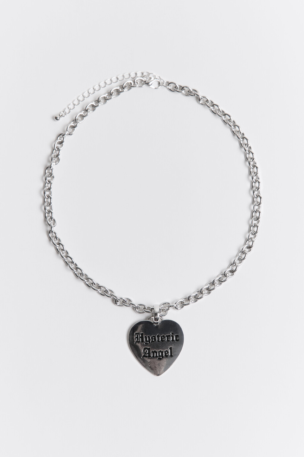Цепочка на шею с сердцем и надписью - цвет серый - 3