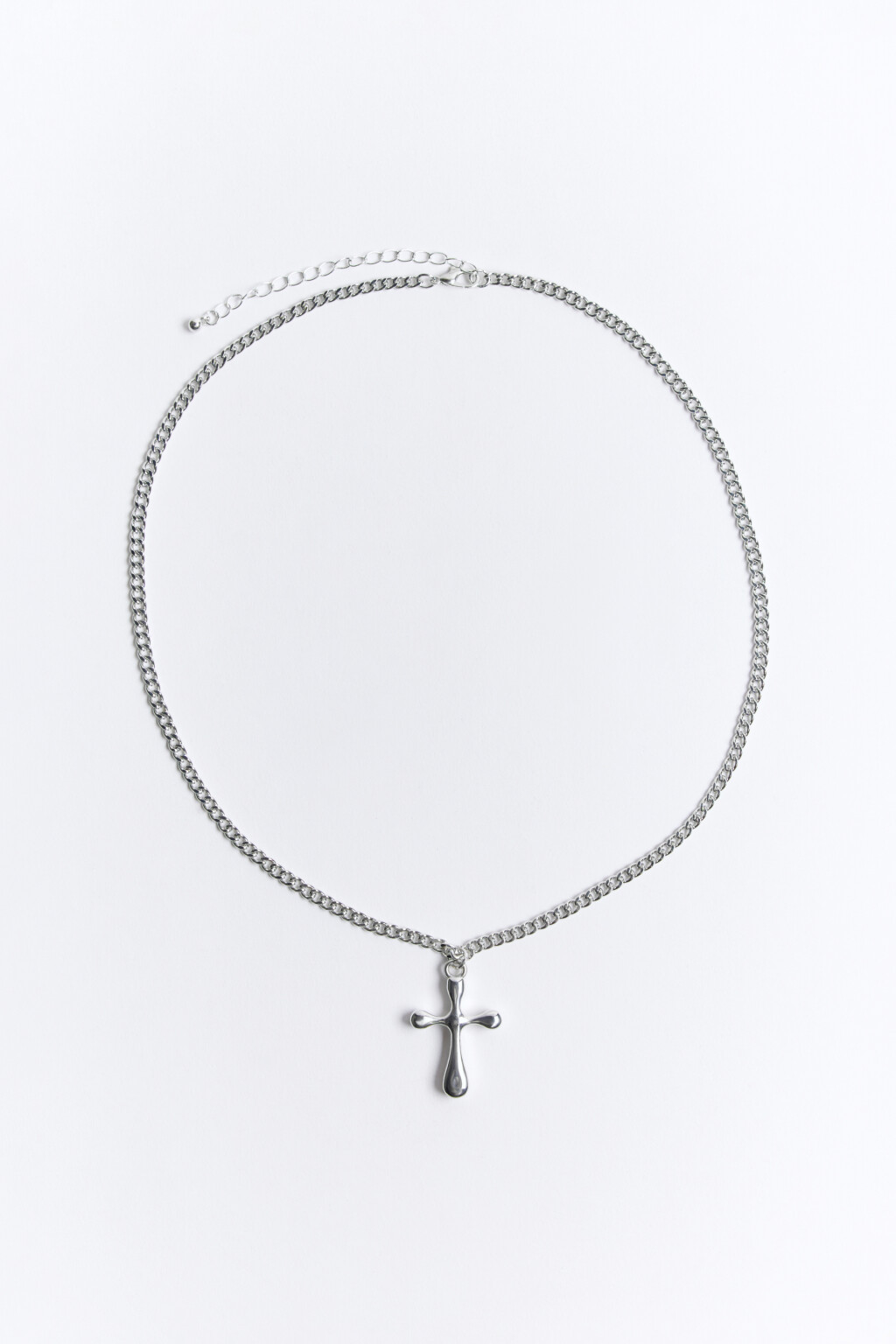 Цепочка на шею с абстрактным крестом - цвет белый - 1