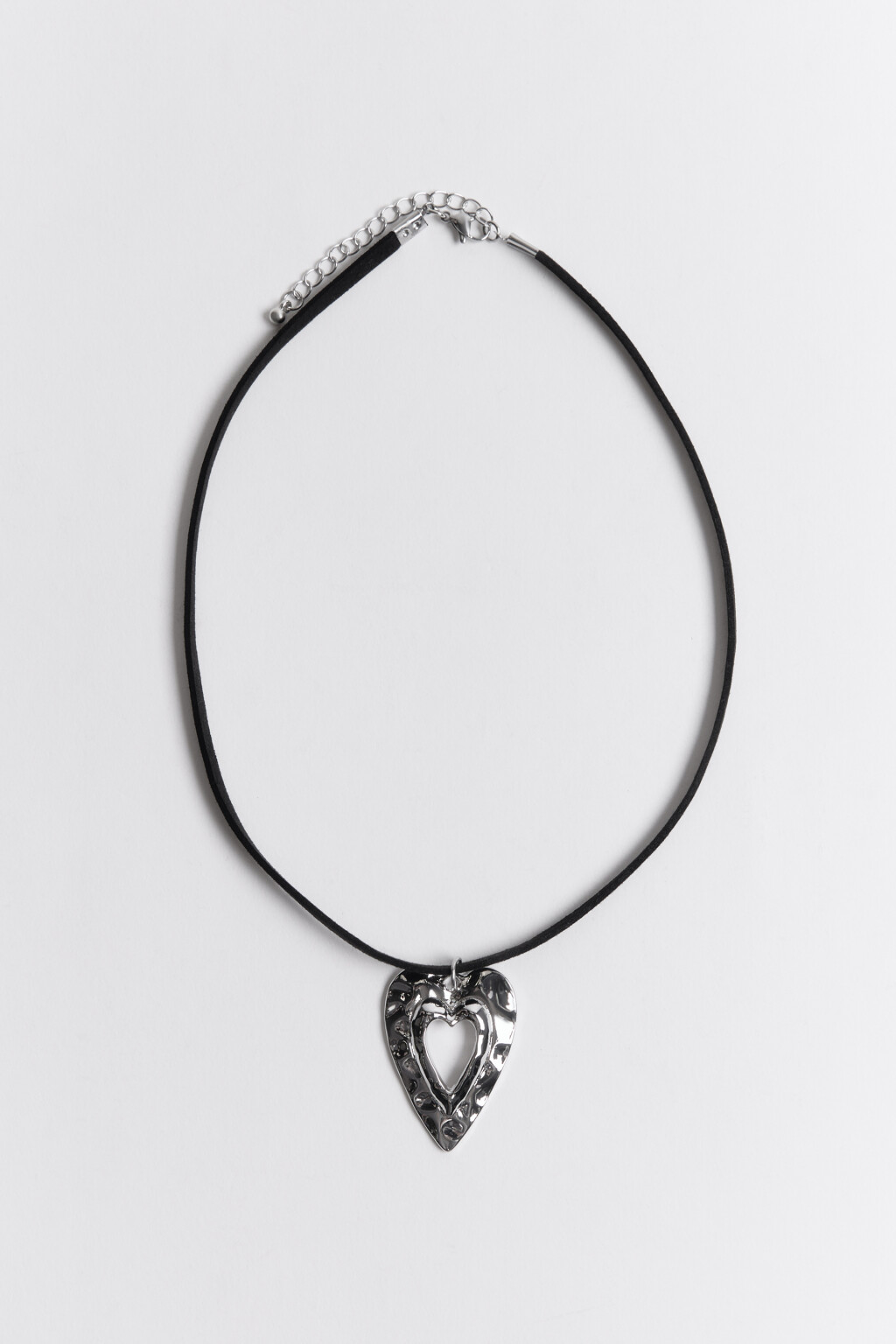 Колье-шнурок с массивной подвеской - цвет серый - 1