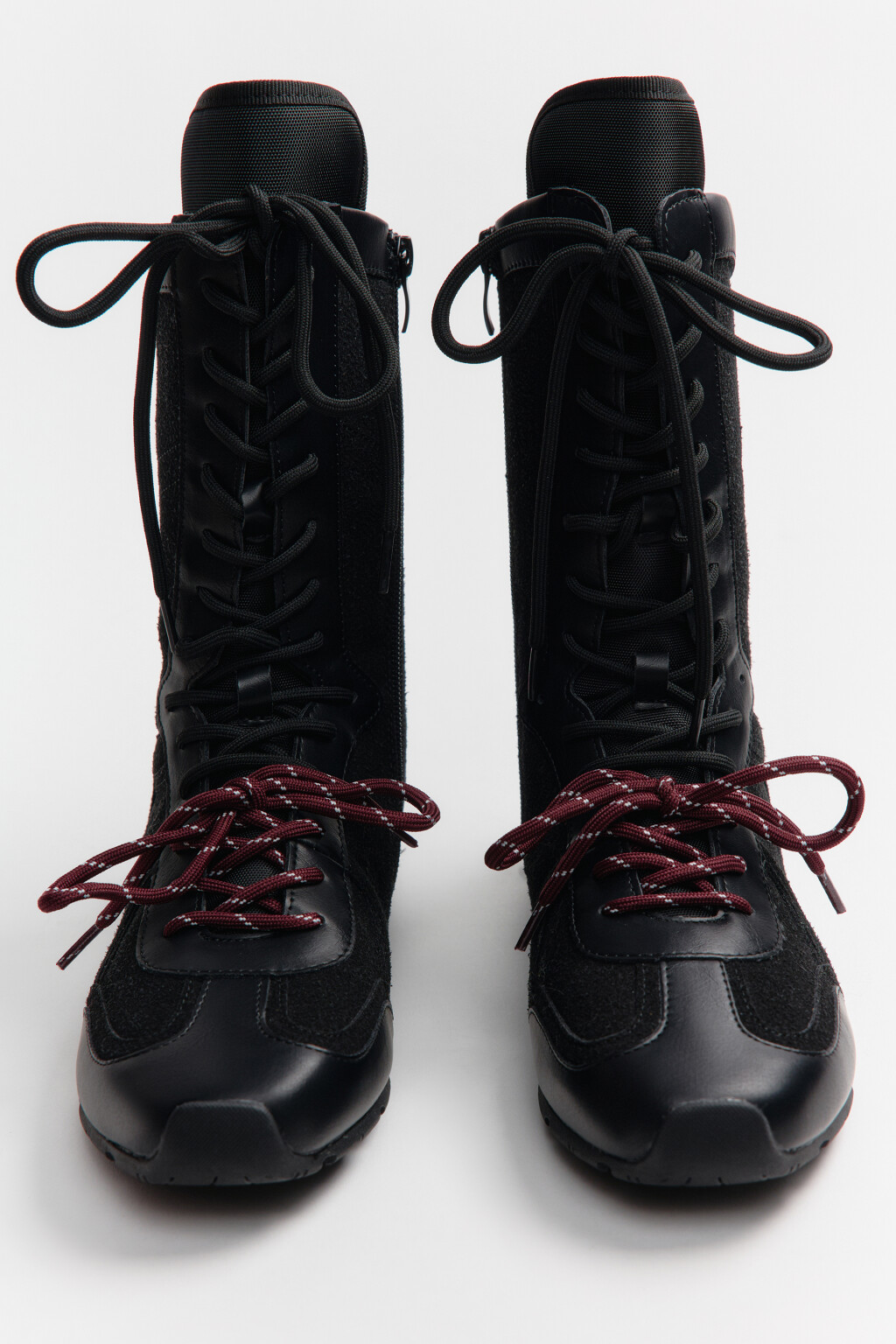 Кроссовки высокие с двойной шнуровкой - цвет черный - 6