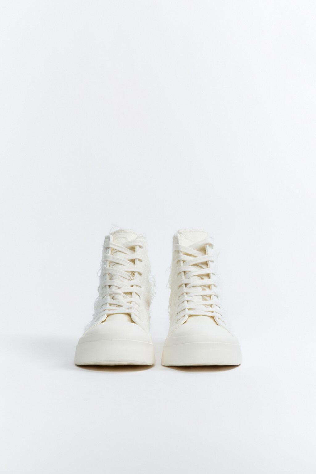 Кеды высокие с декоративной бахромой - цвет молочный - 5