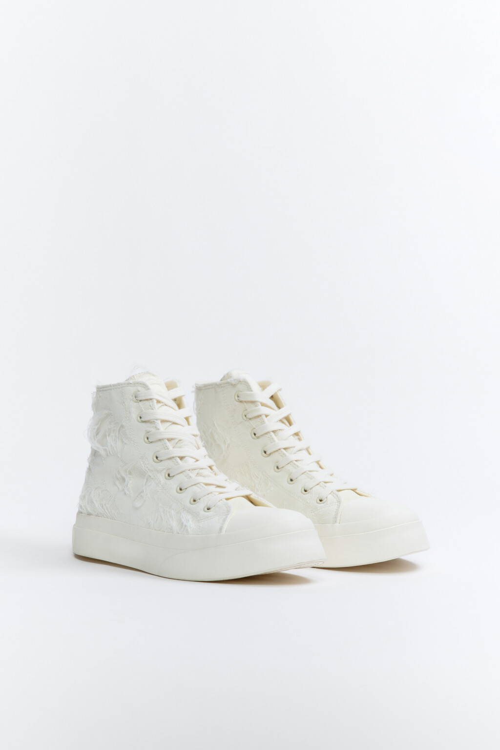 Кеды высокие с декоративной бахромой - цвет молочный - 6