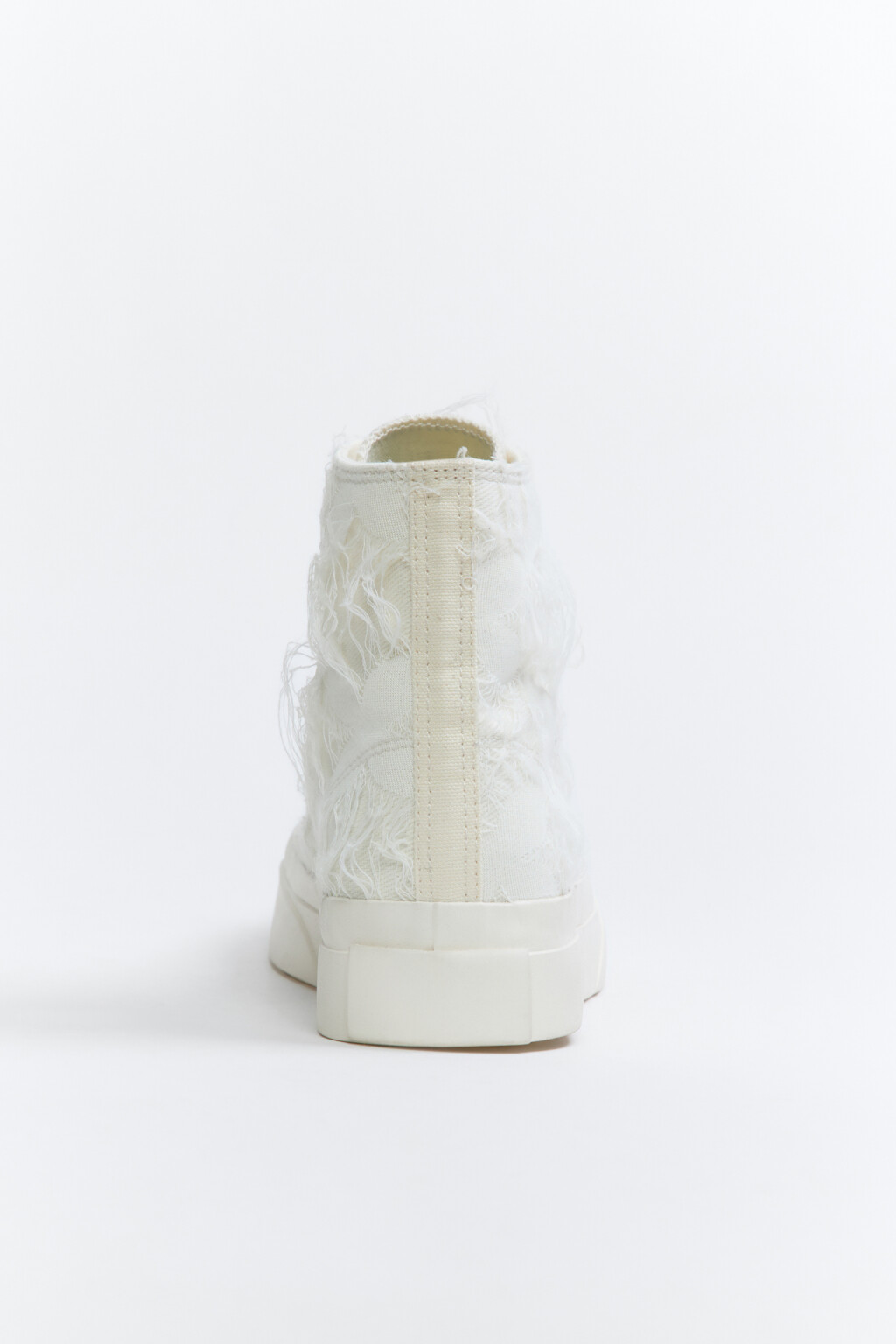 Кеды высокие с декоративной бахромой - цвет молочный - 7