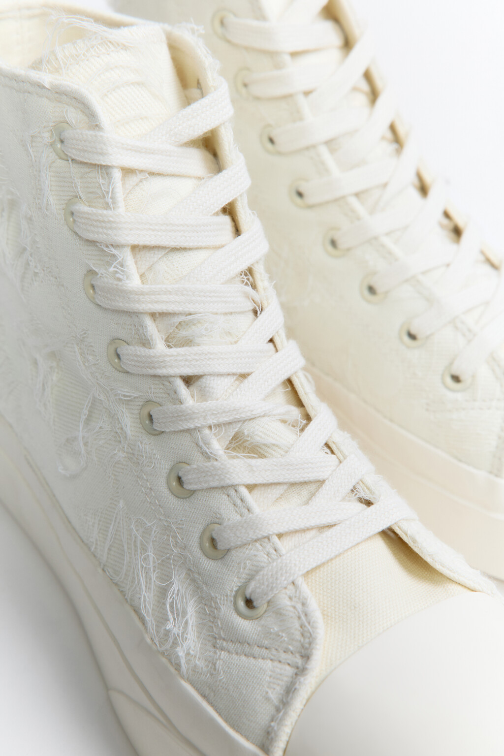 Кеды высокие с декоративной бахромой - цвет молочный - 8