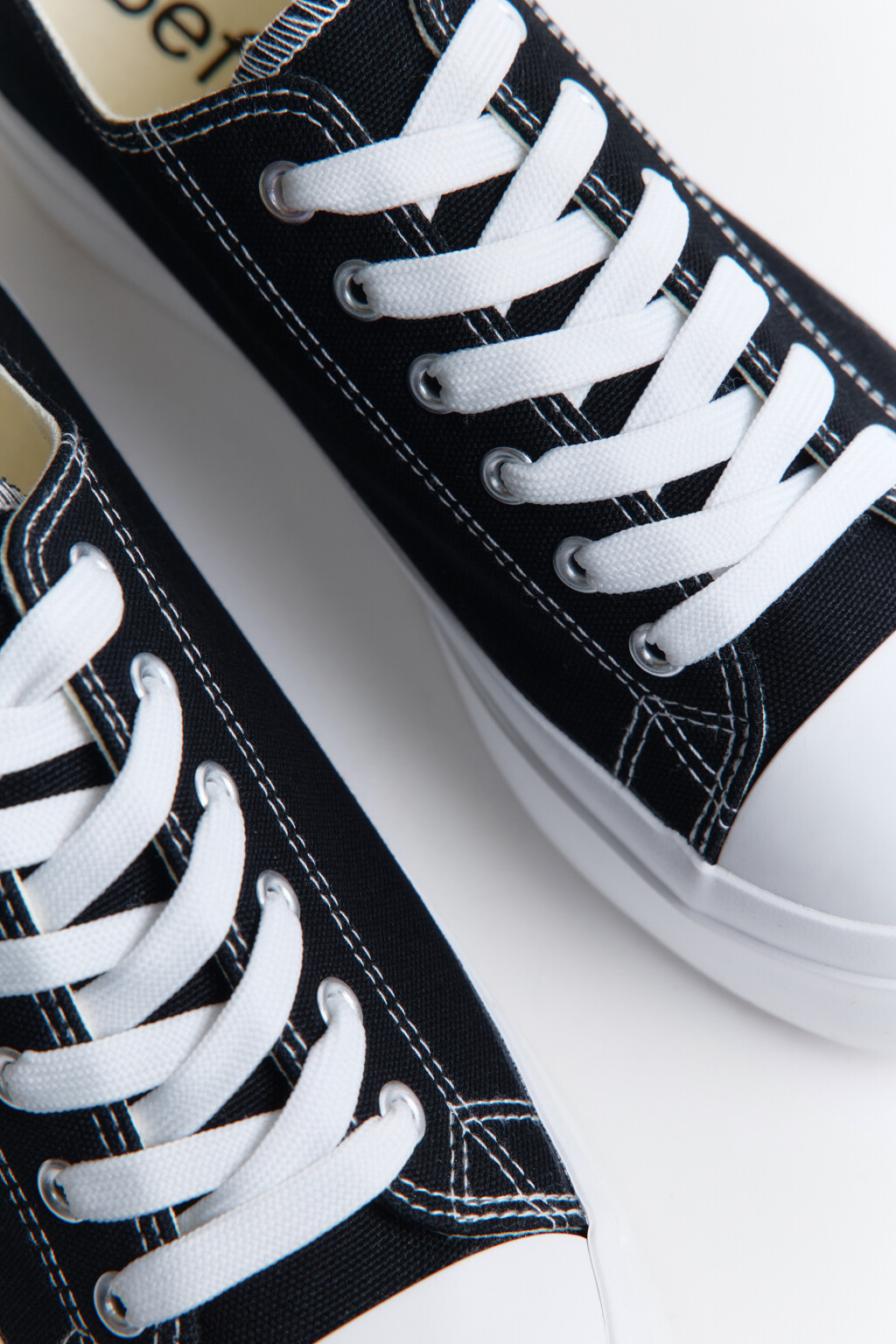 Кеды низкие с белым носком - цвет черный - 7