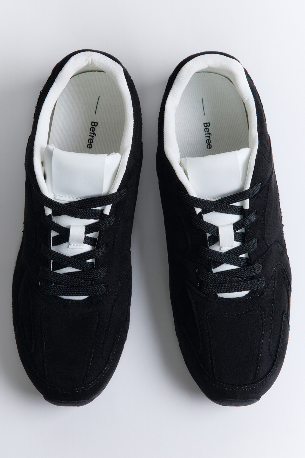 Кроссовки низкие с контрастной отделкой - цвет черный - 5