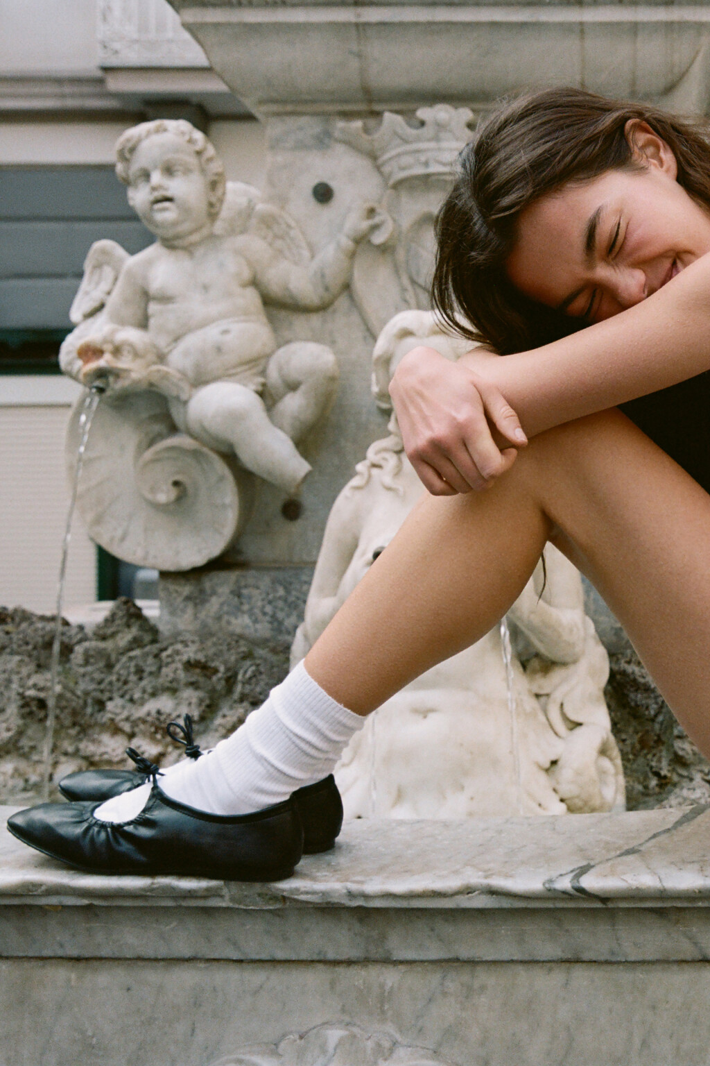 Балетки мягкие с квадратным носом и завязками - цвет черный - 2