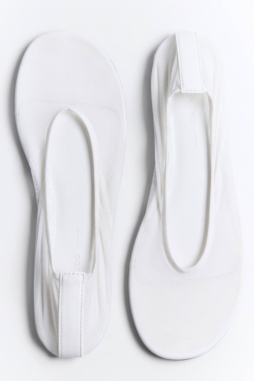 Балетки с прозрачным верхом - цвет белый - 1