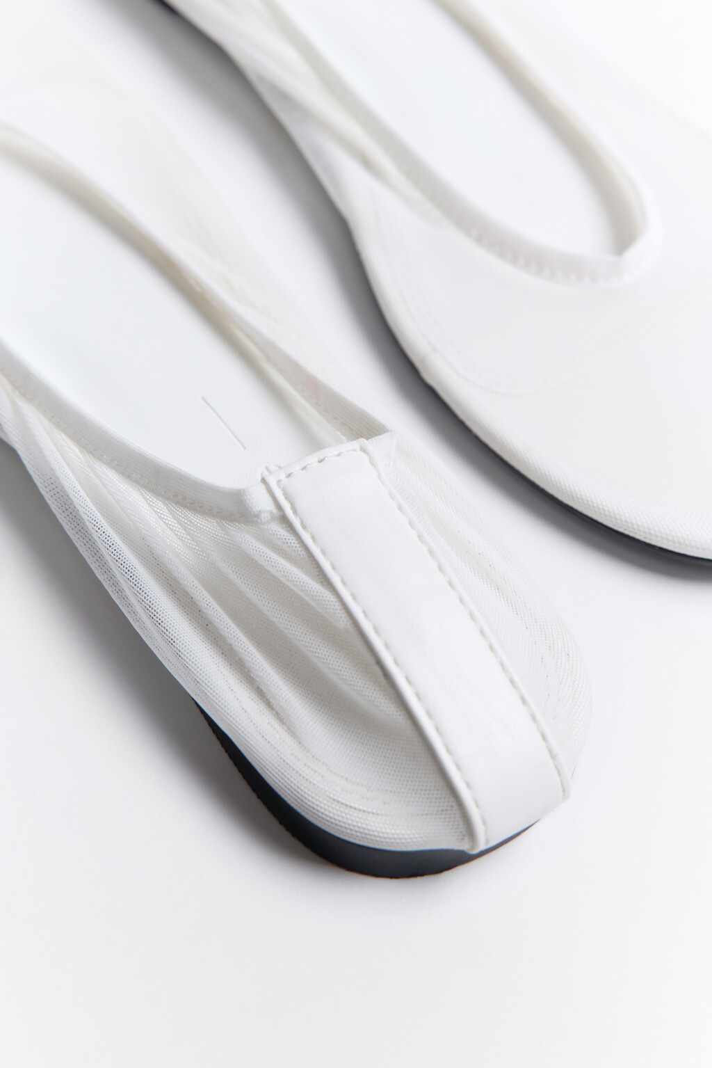 Балетки с прозрачным верхом - цвет белый - 2