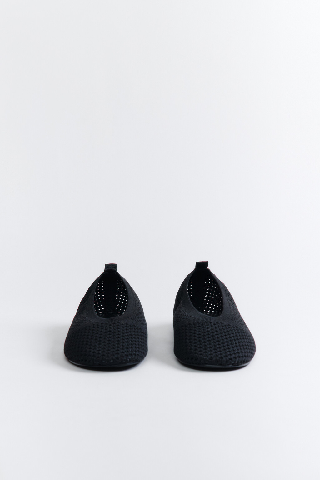 Балетки с вязаным верхом - цвет черный - 2