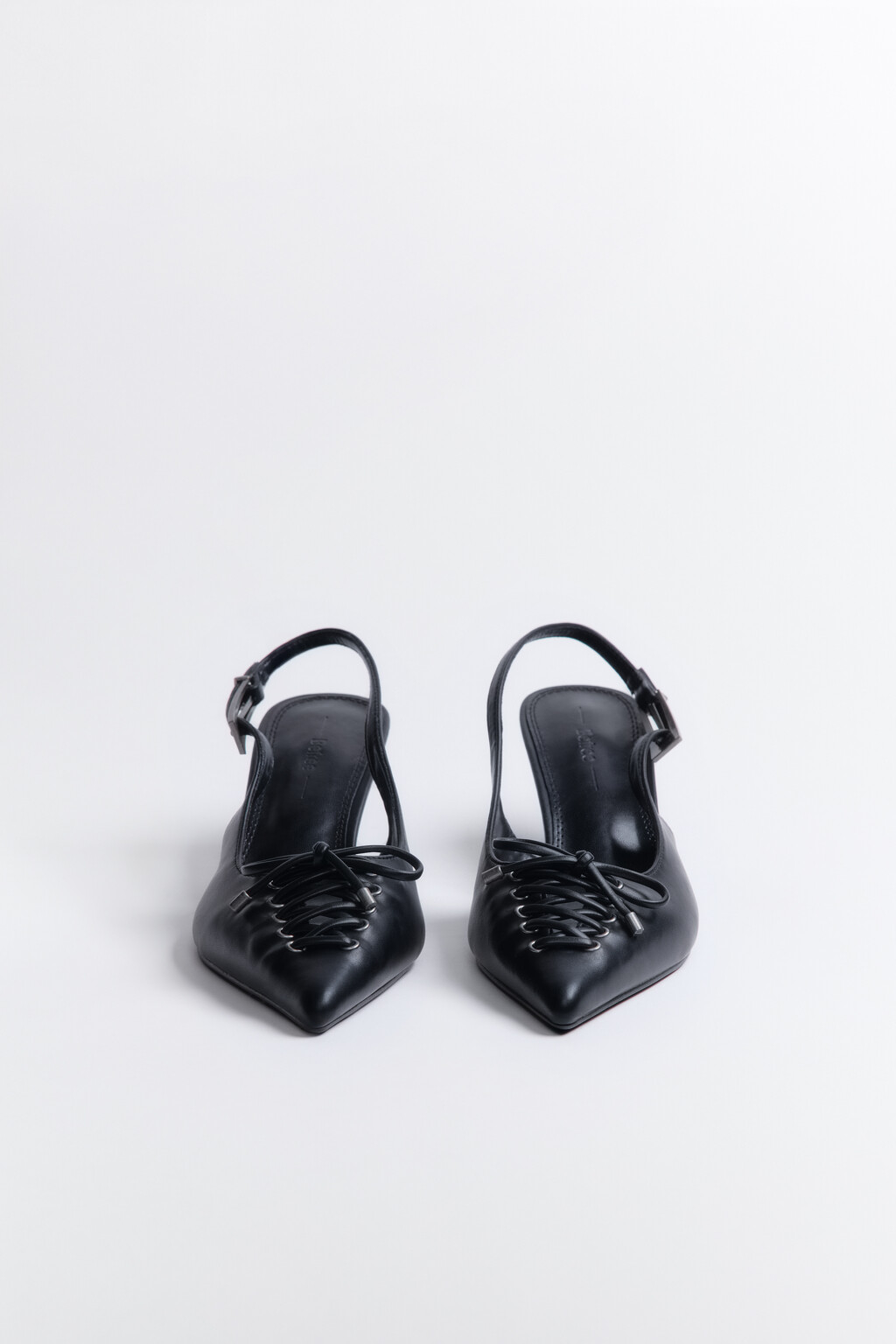 Туфли-слингбэки со шнуровкой - цвет черный - 6