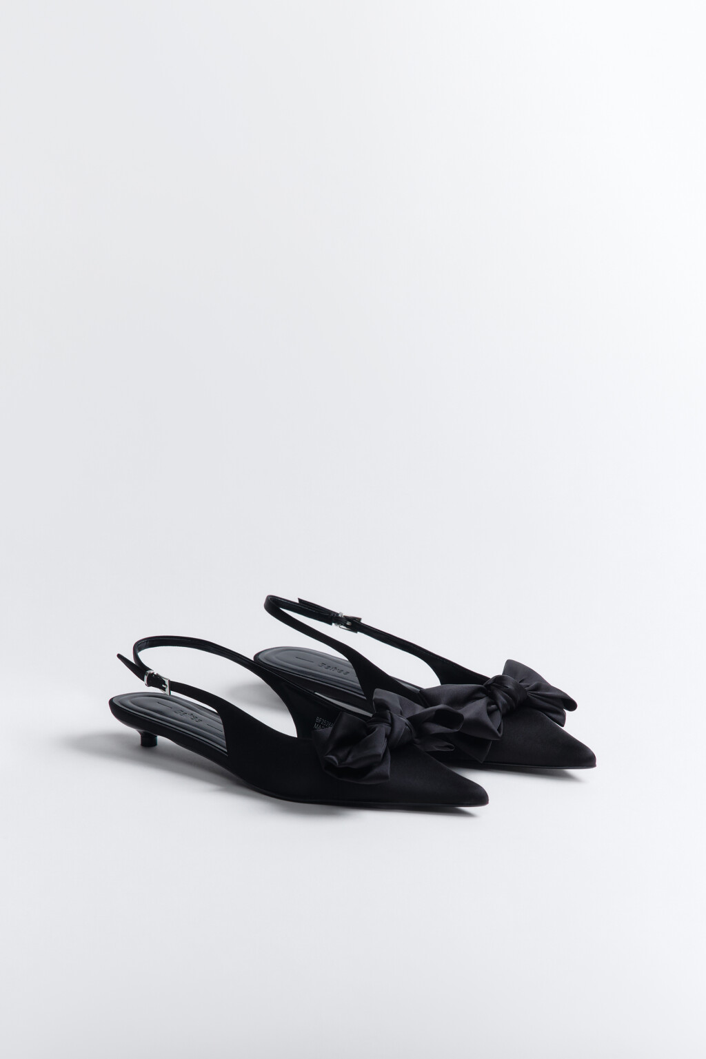 Туфли-слингбэки атласные с бантом - цвет черный - 7