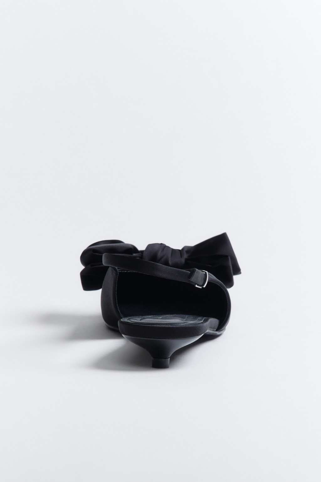 Туфли-слингбэки атласные с бантом - цвет черный - 8