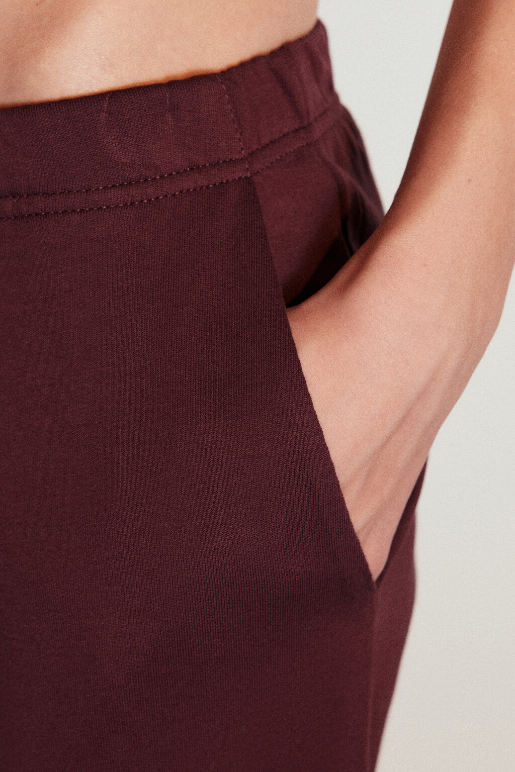 Брюки-джоггеры из футера - цвет бордовый - 7