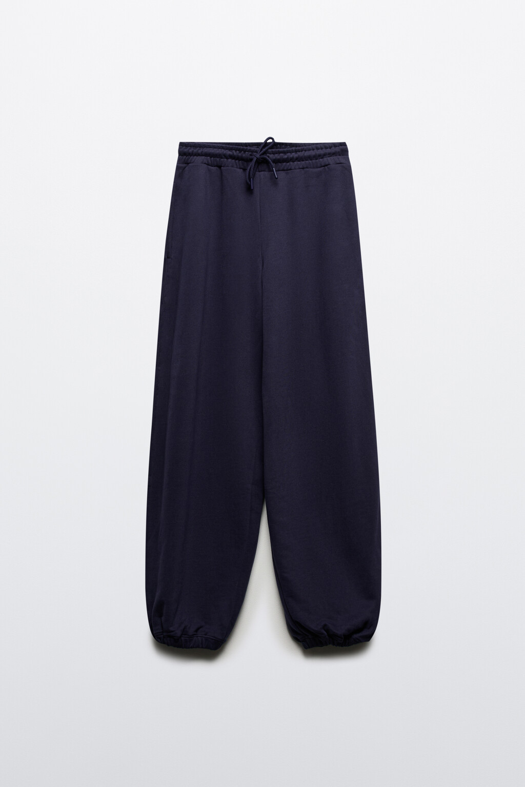 Брюки-джоггеры широкие из футера - цвет синий - 10