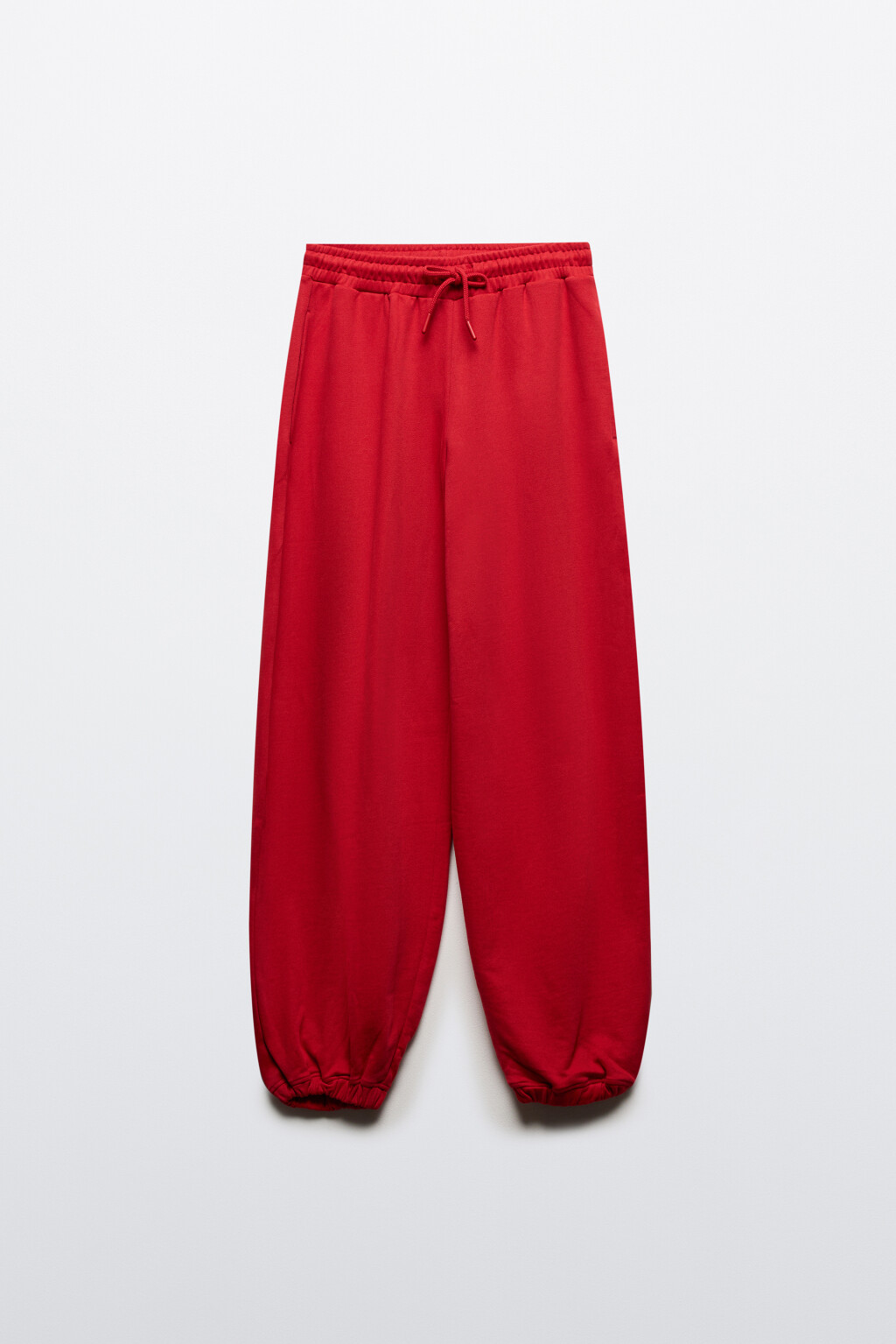 Брюки-джоггеры широкие из футера - цвет красный - 9