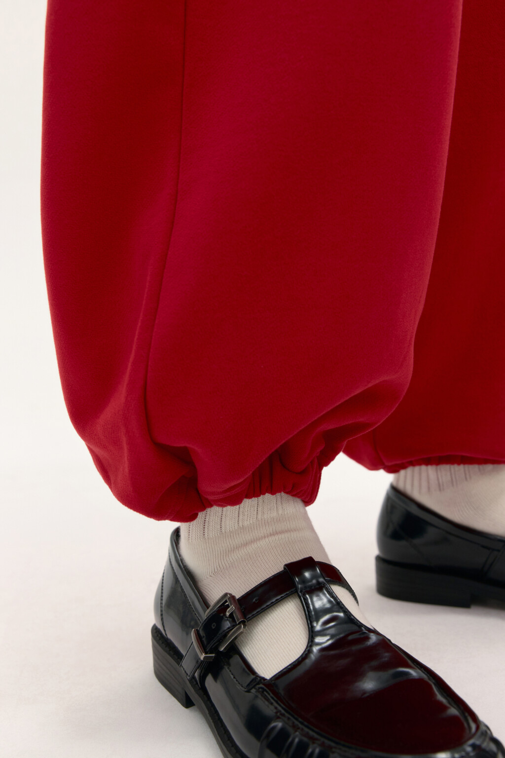 Брюки-джоггеры широкие из футера - цвет красный - 8