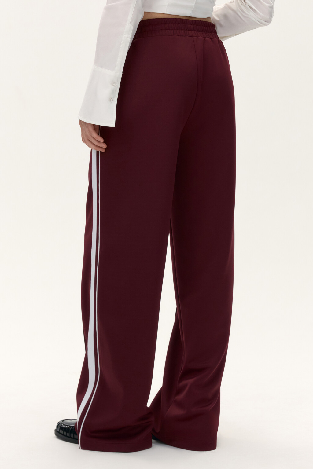Брюки широкие с лампасами - цвет бордовый - 3