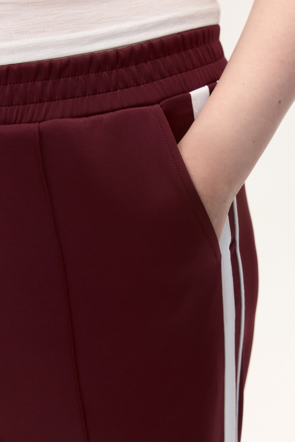 Брюки широкие с лампасами - цвет бордовый - 8