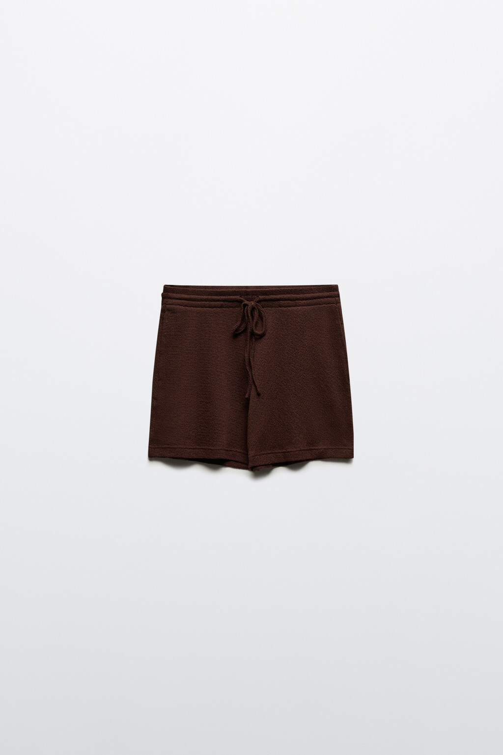 Шорты из вязаного трикотажа - цвет коричневый - 7