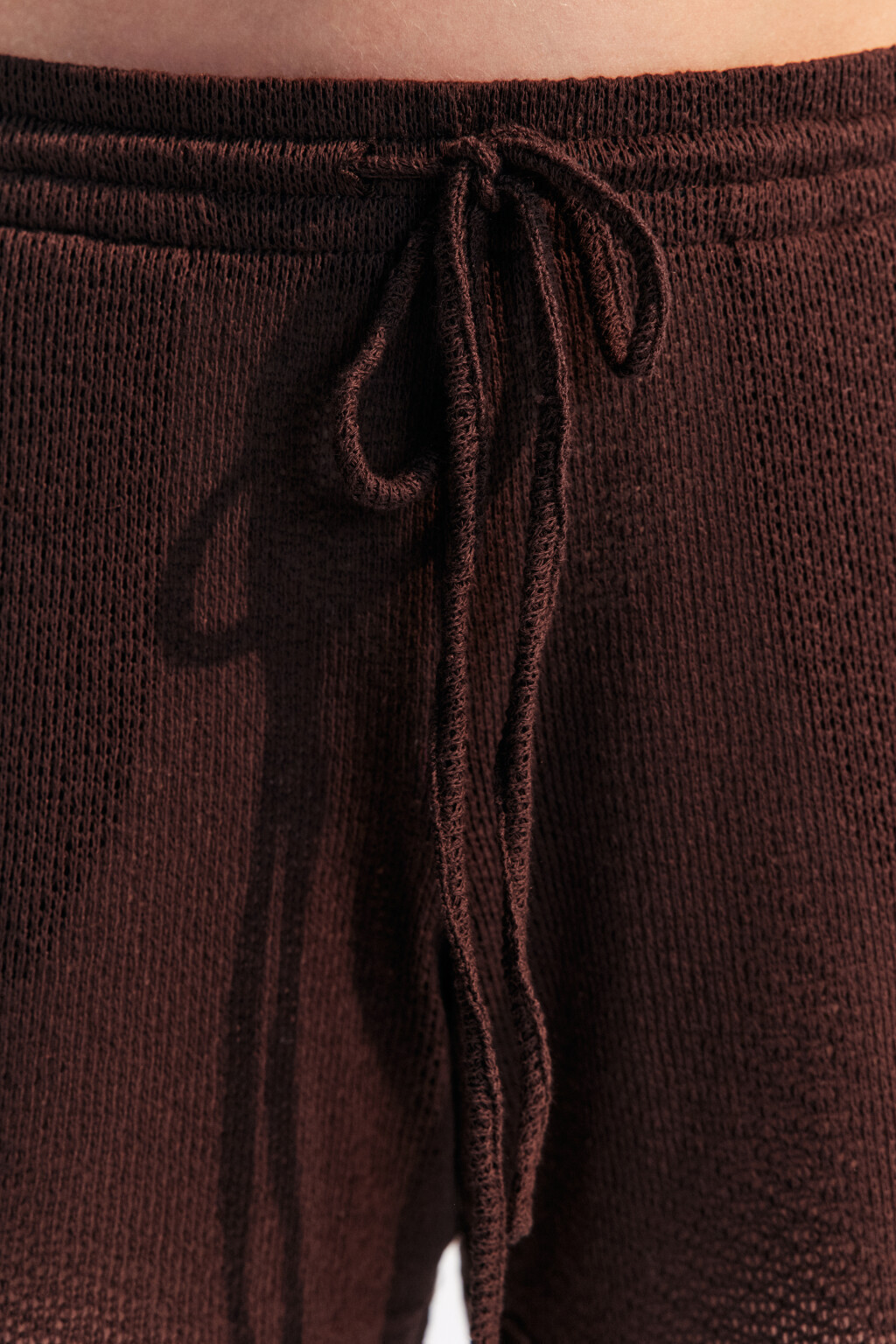 Шорты из вязаного трикотажа - цвет коричневый - 5