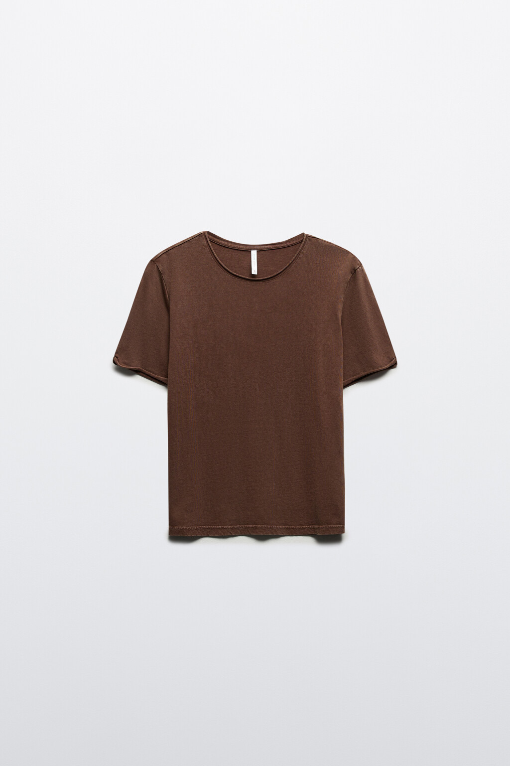 Футболка тонкая с вареным эффектом - цвет коричневый - 7