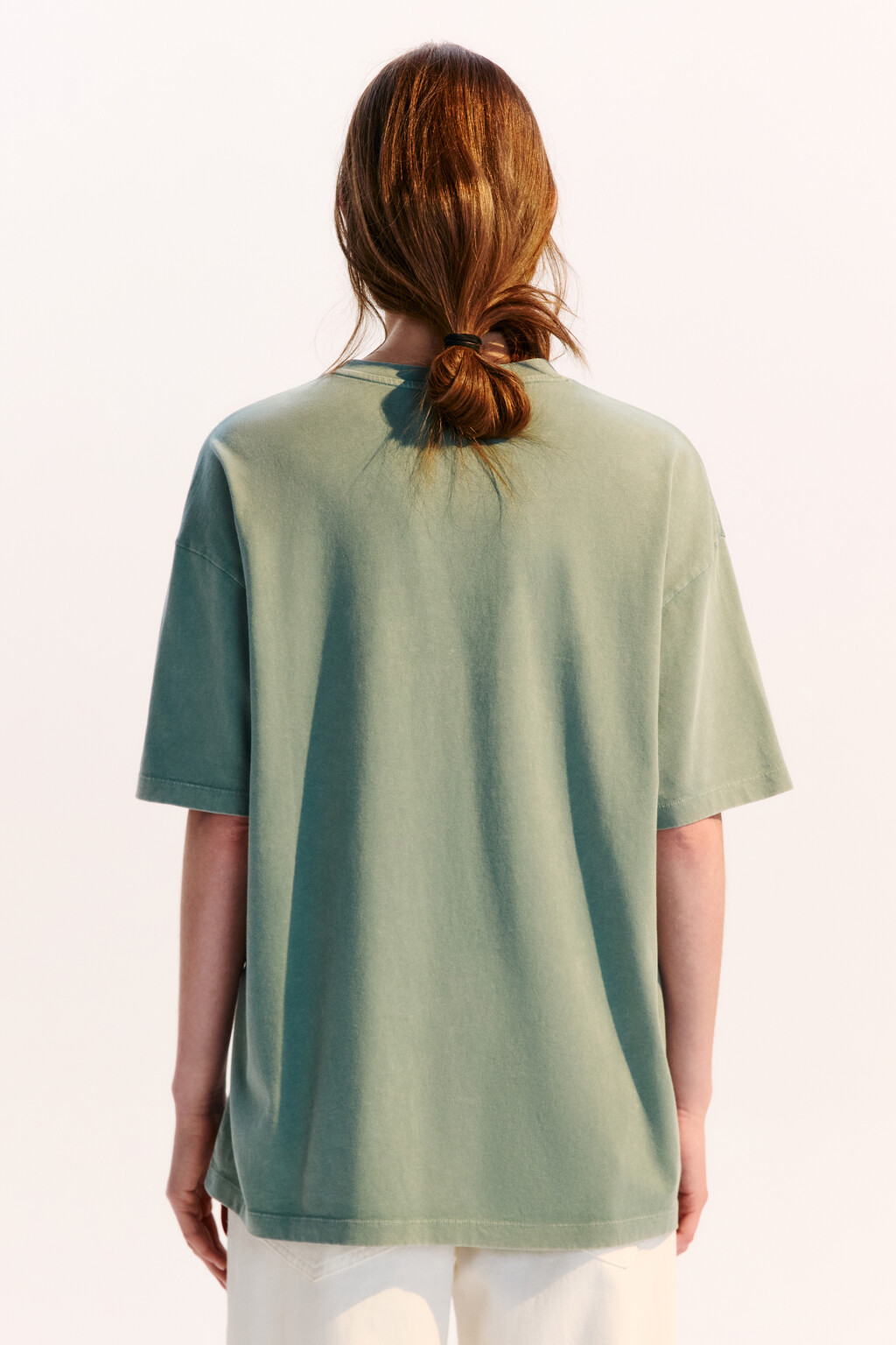 Футболка хлопковая с летним принтом - цвет зеленый - 4