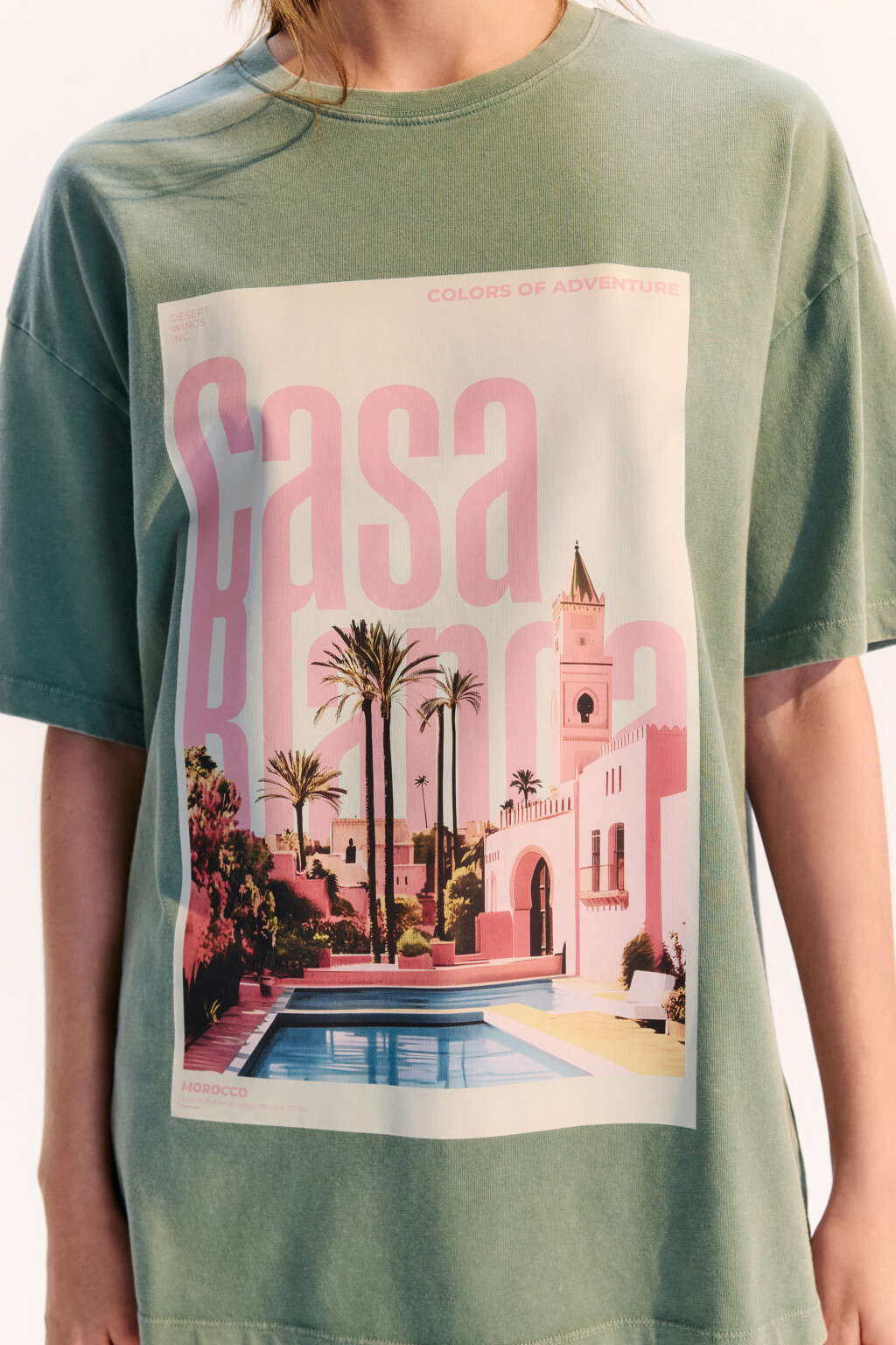 Футболка хлопковая с летним принтом - цвет зеленый - 6