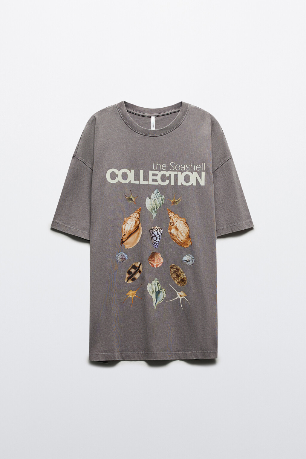 Футболка хлопковая с летним принтом - цвет серый - 7
